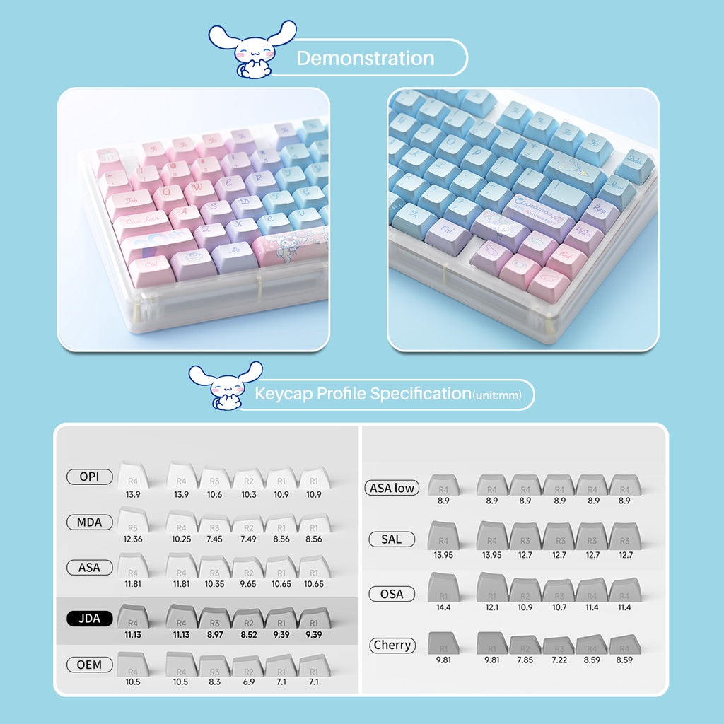 Cinnamoroll 20th Anniversary Rainbow Keycap Set