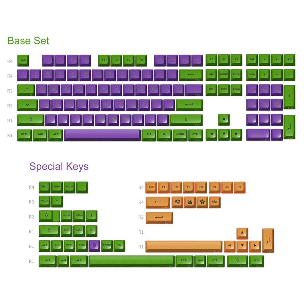 EVA-01 Themed Keycap Set (158-key)