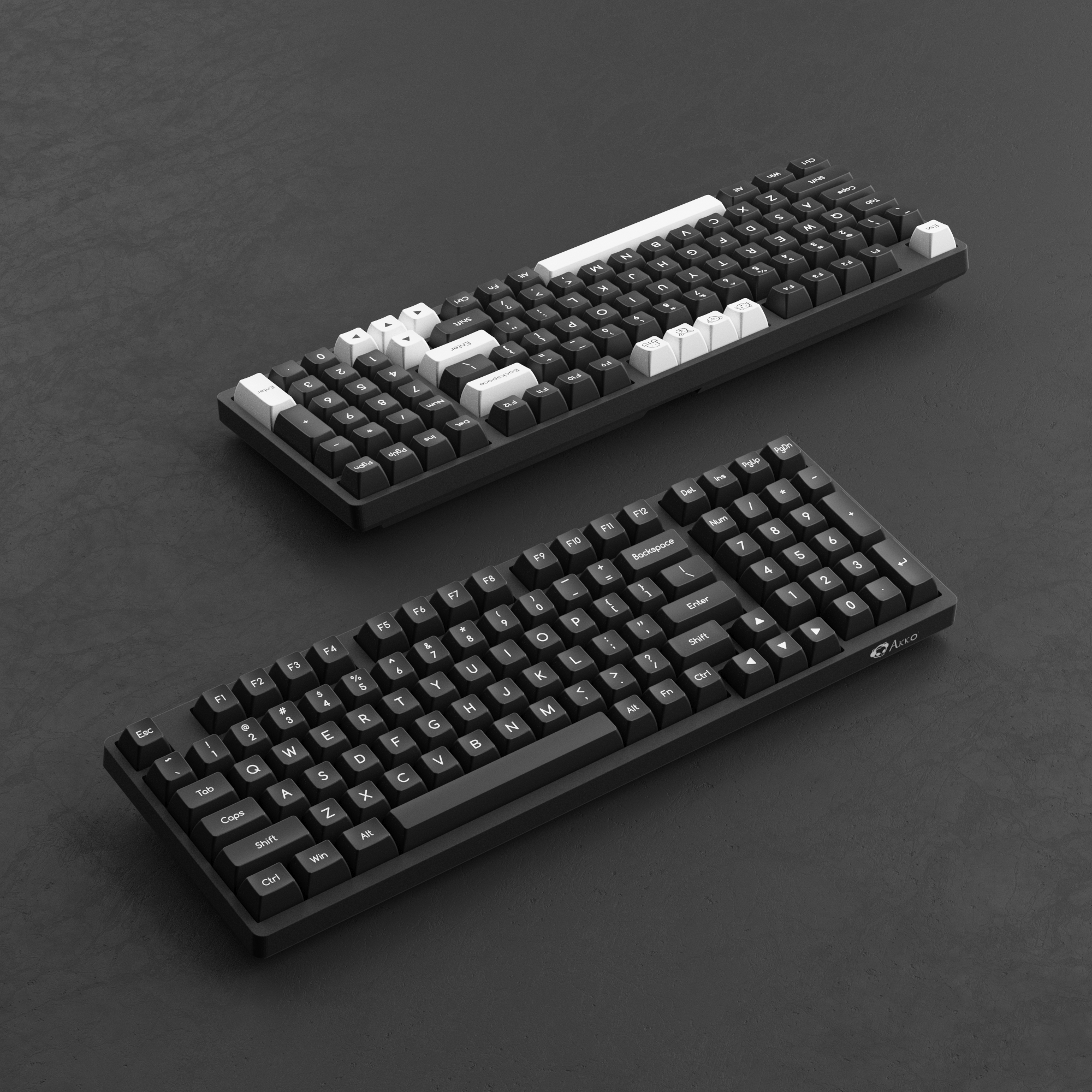 White on Black ABS SAL Keycap Set (195-Key)