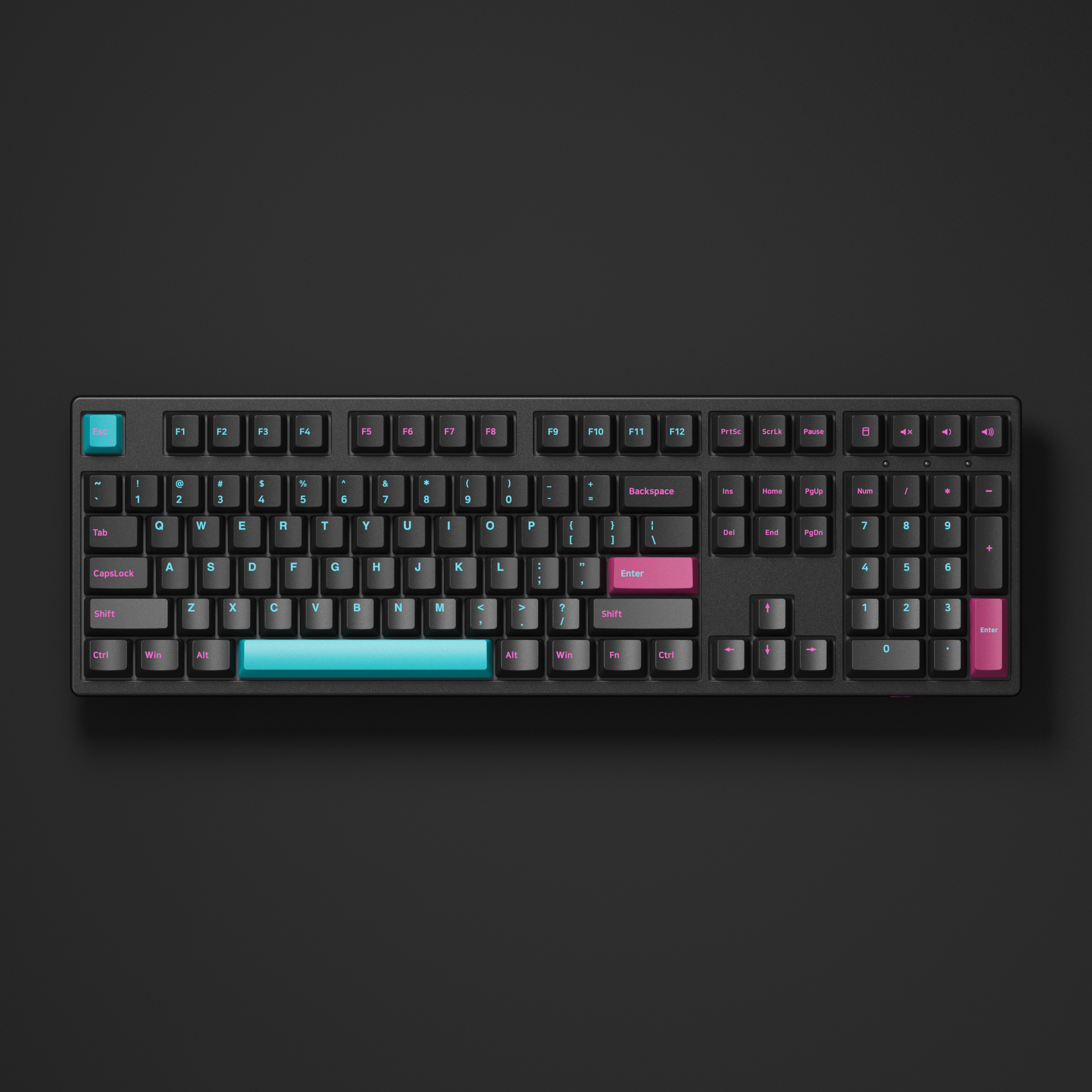 midnight wired mechanical keyboard with black background