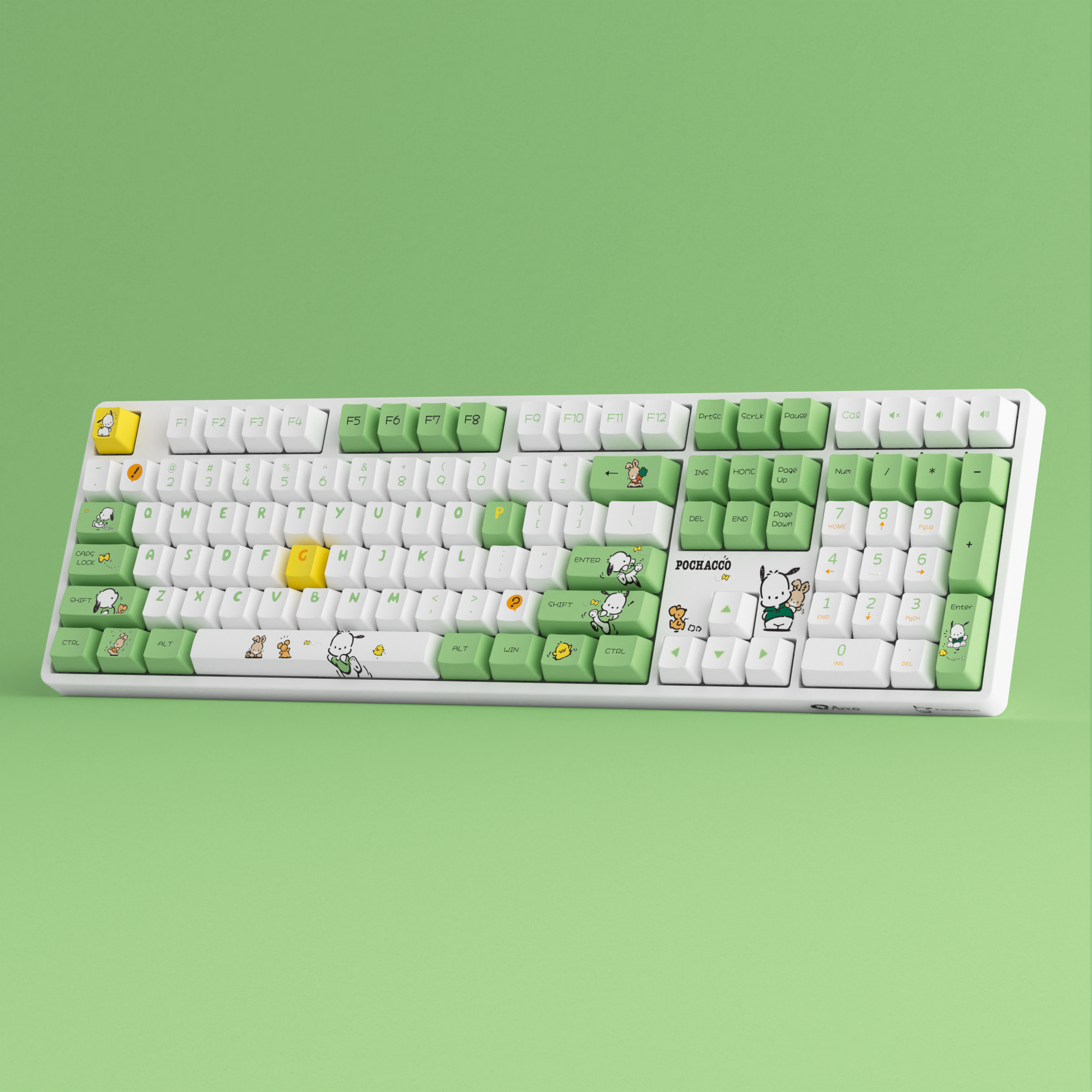 Pochacco Green 5108B Plus Keyboard close front view