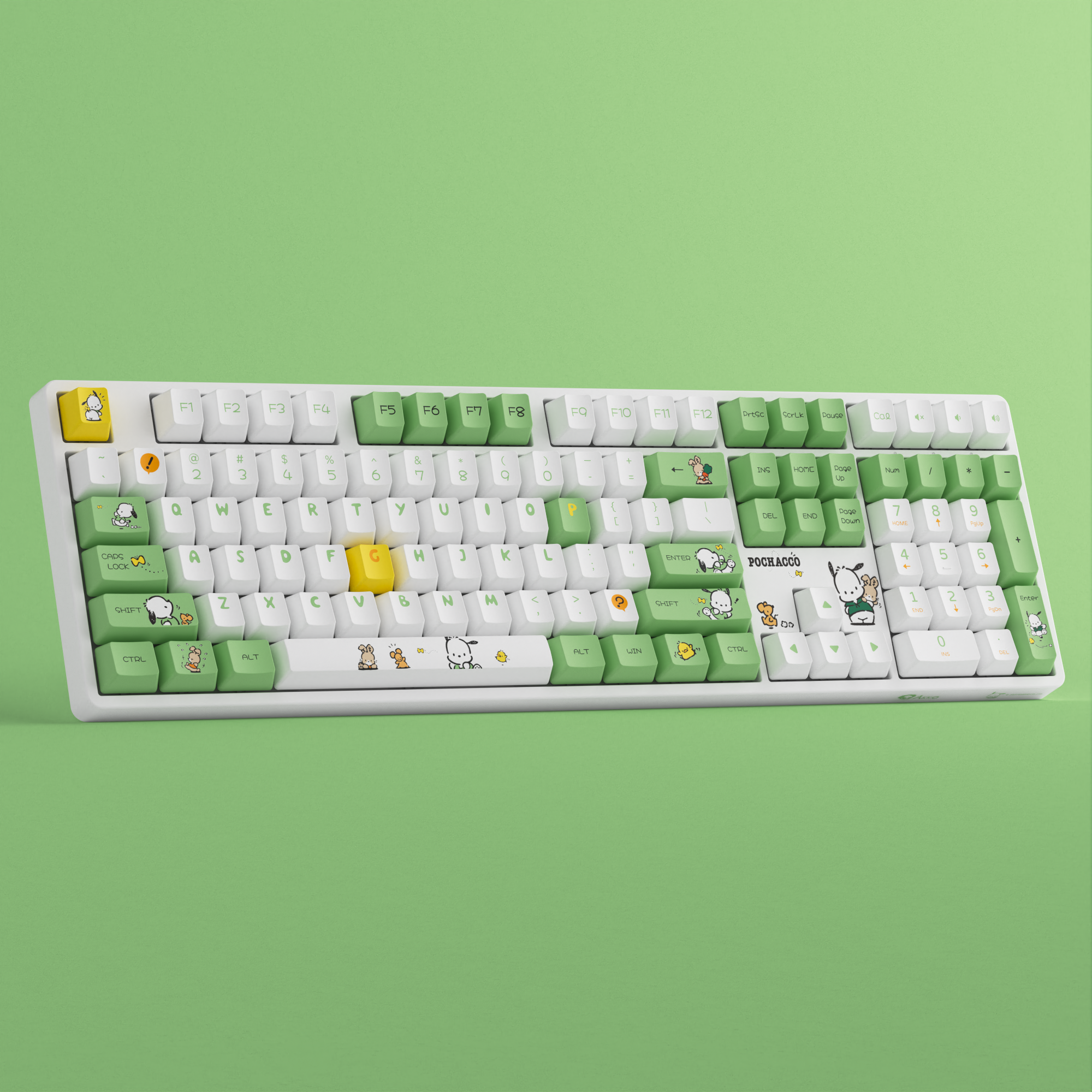 Pochacco Green 5108B Plus Keyboard close view