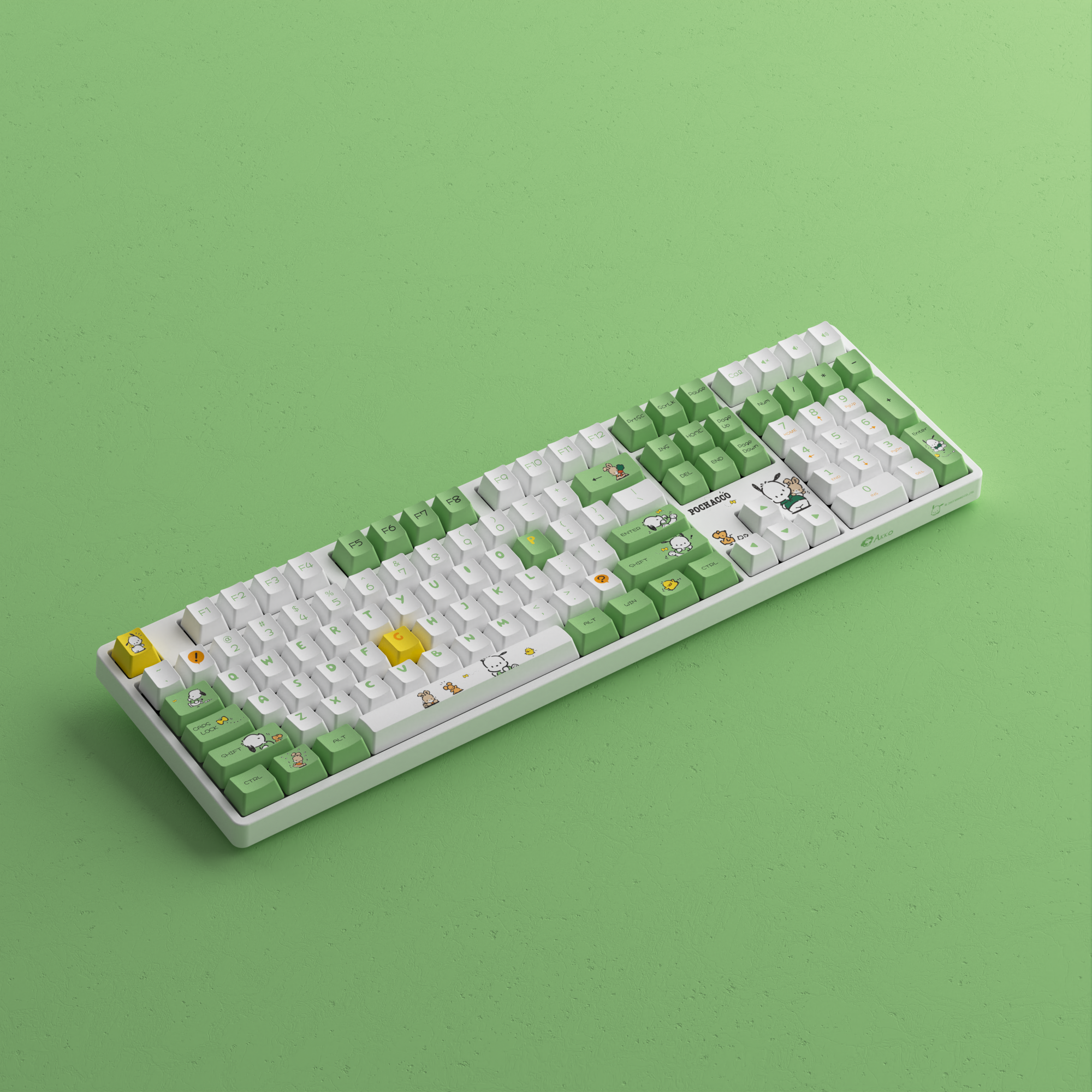 Pochacco Green 5108B Plus Keyboard left side details