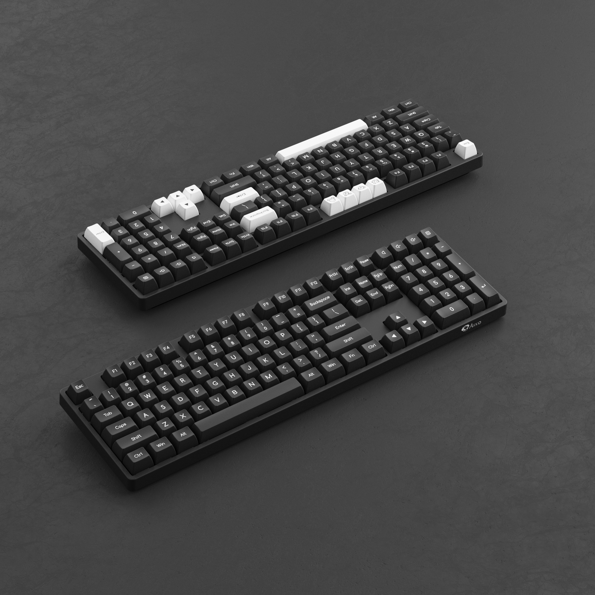 White on Black ABS SAL Keycap Set (195-Key)