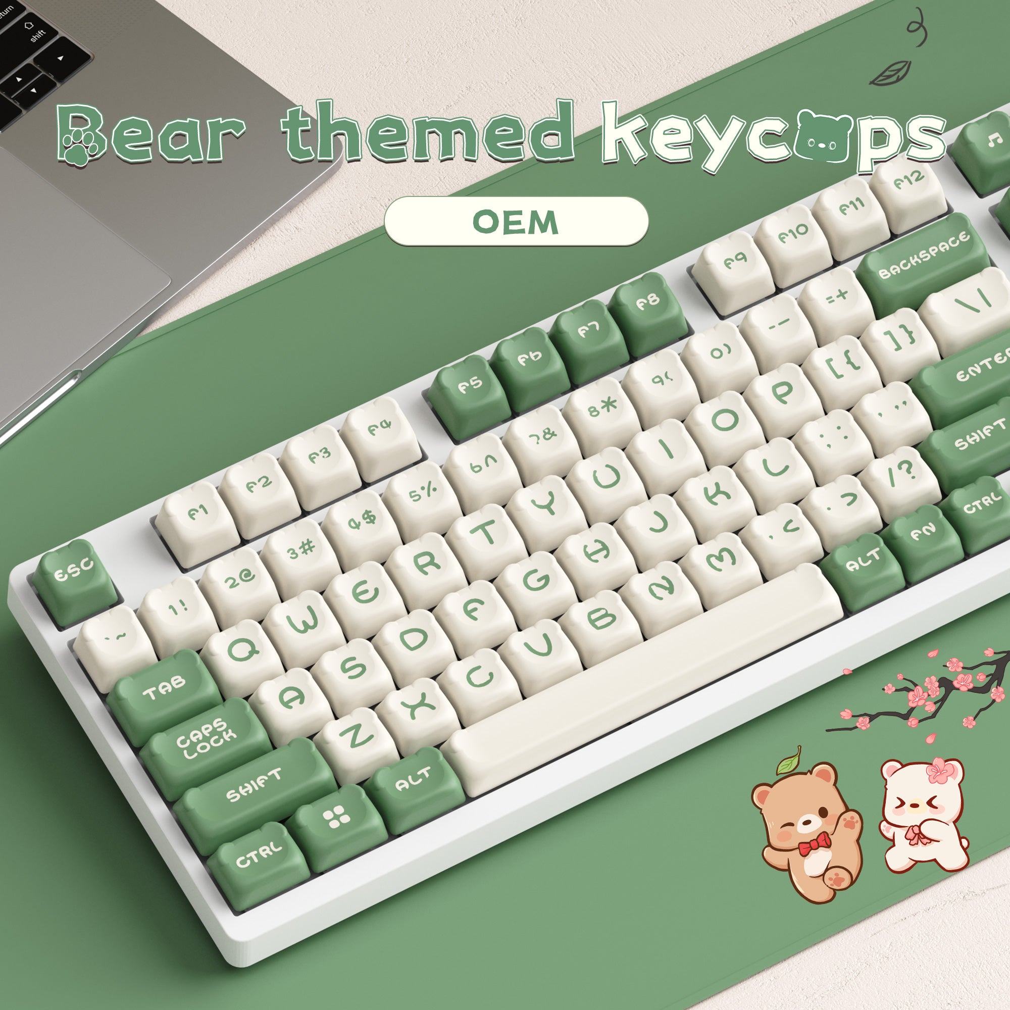 Matcha Bear Keycap Set (122-Key)