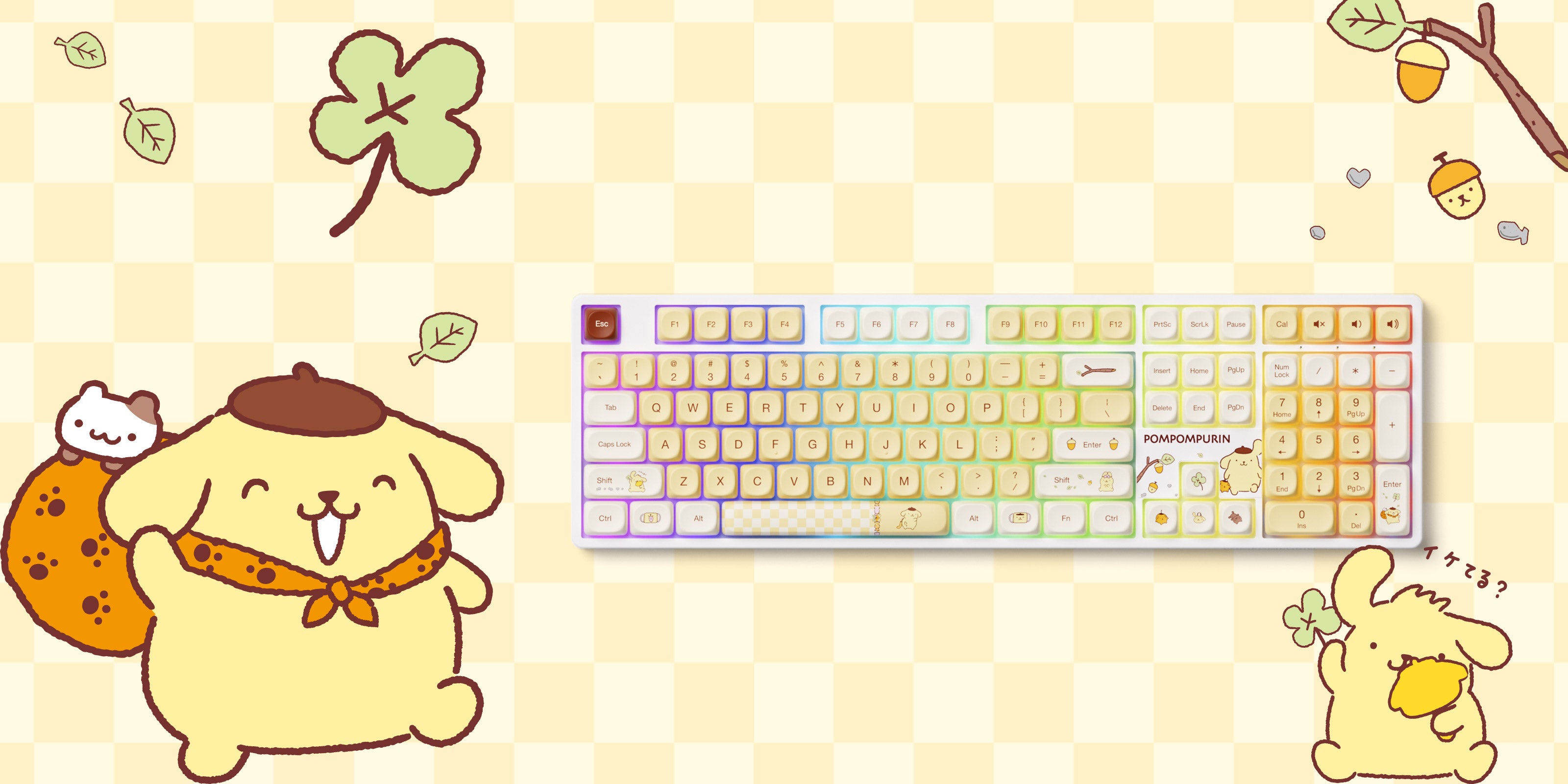 akko pompompurin 5108B plus 100 percent rgb mechanical keyboard