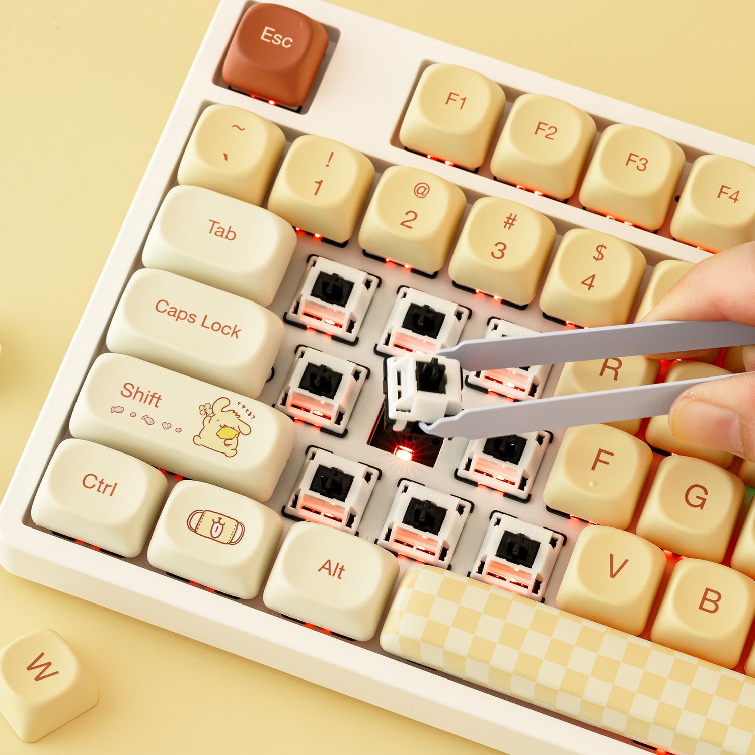 Pompompurin 5108B plus 100 percent mechanical keyboard hot swappable