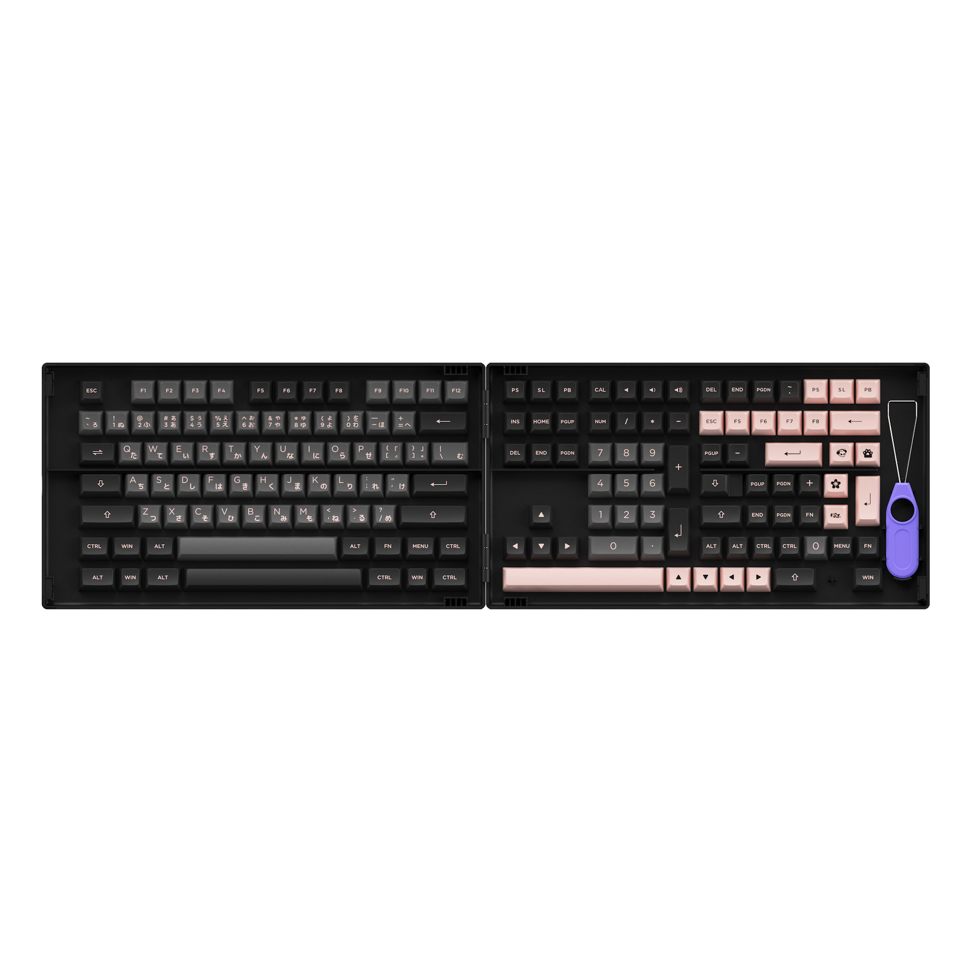 Black & Pink Keycap Set Hiragana Version (158-Key)