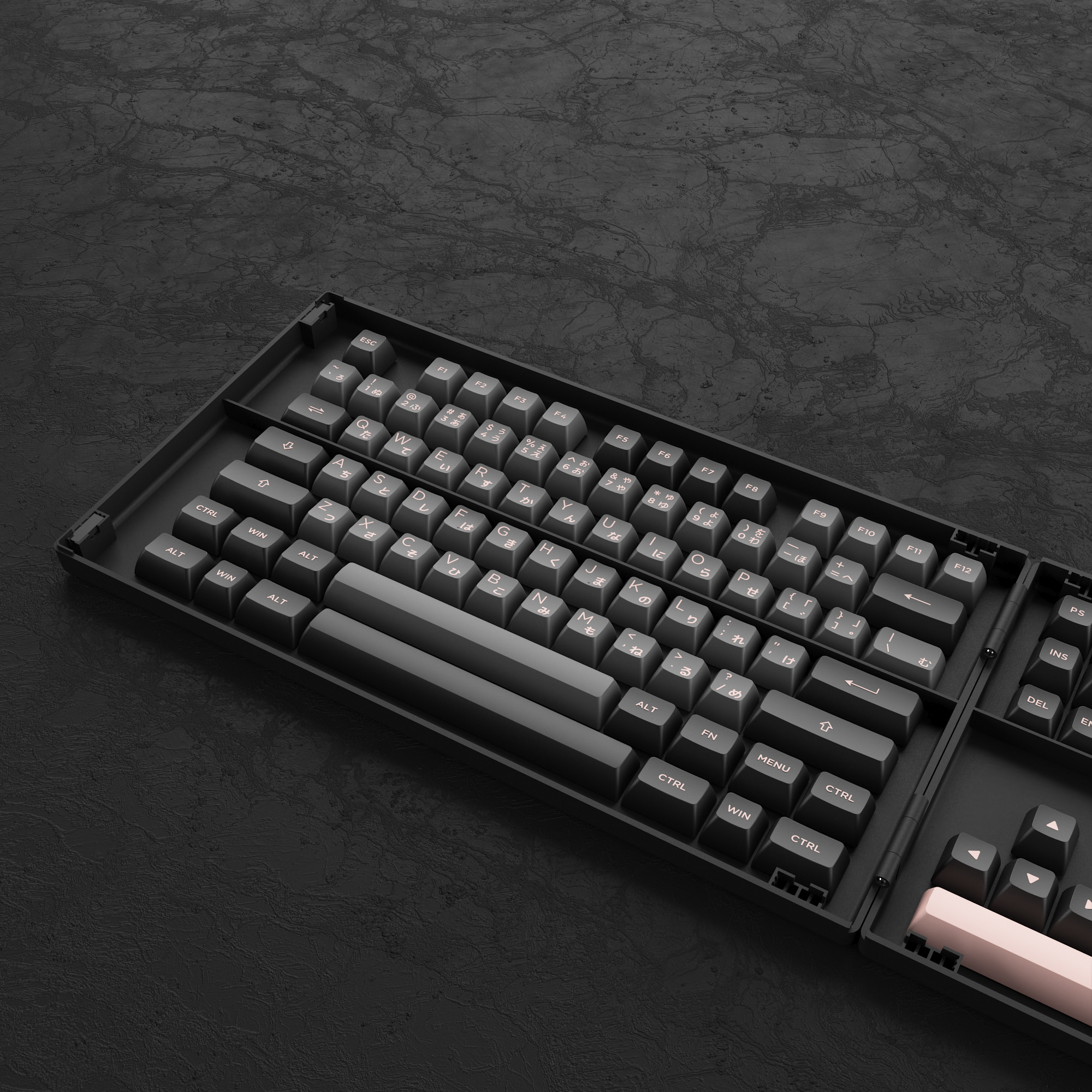 Black & Pink Keycap Set Hiragana Version (158-Key)