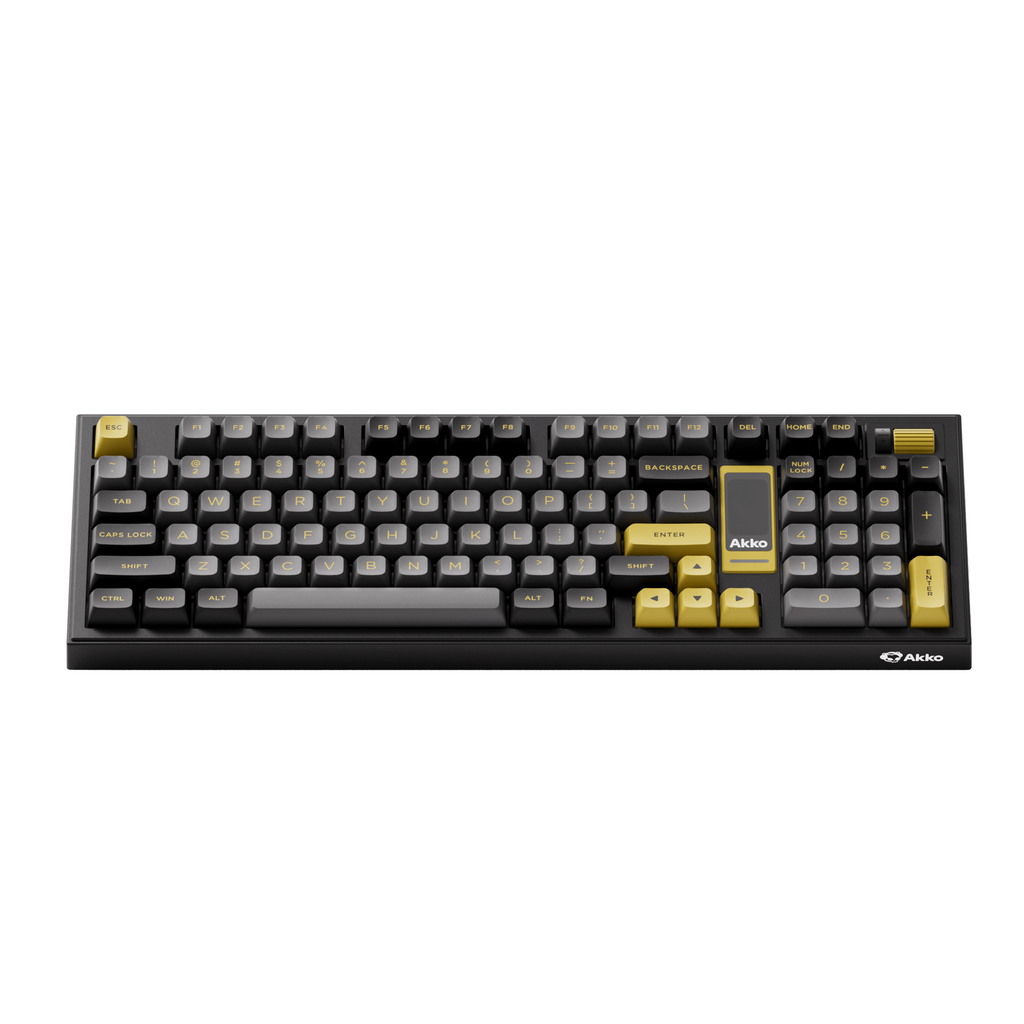 5098B Mechanical Keyboard with Screen Black Gold Theme ANSI Layout