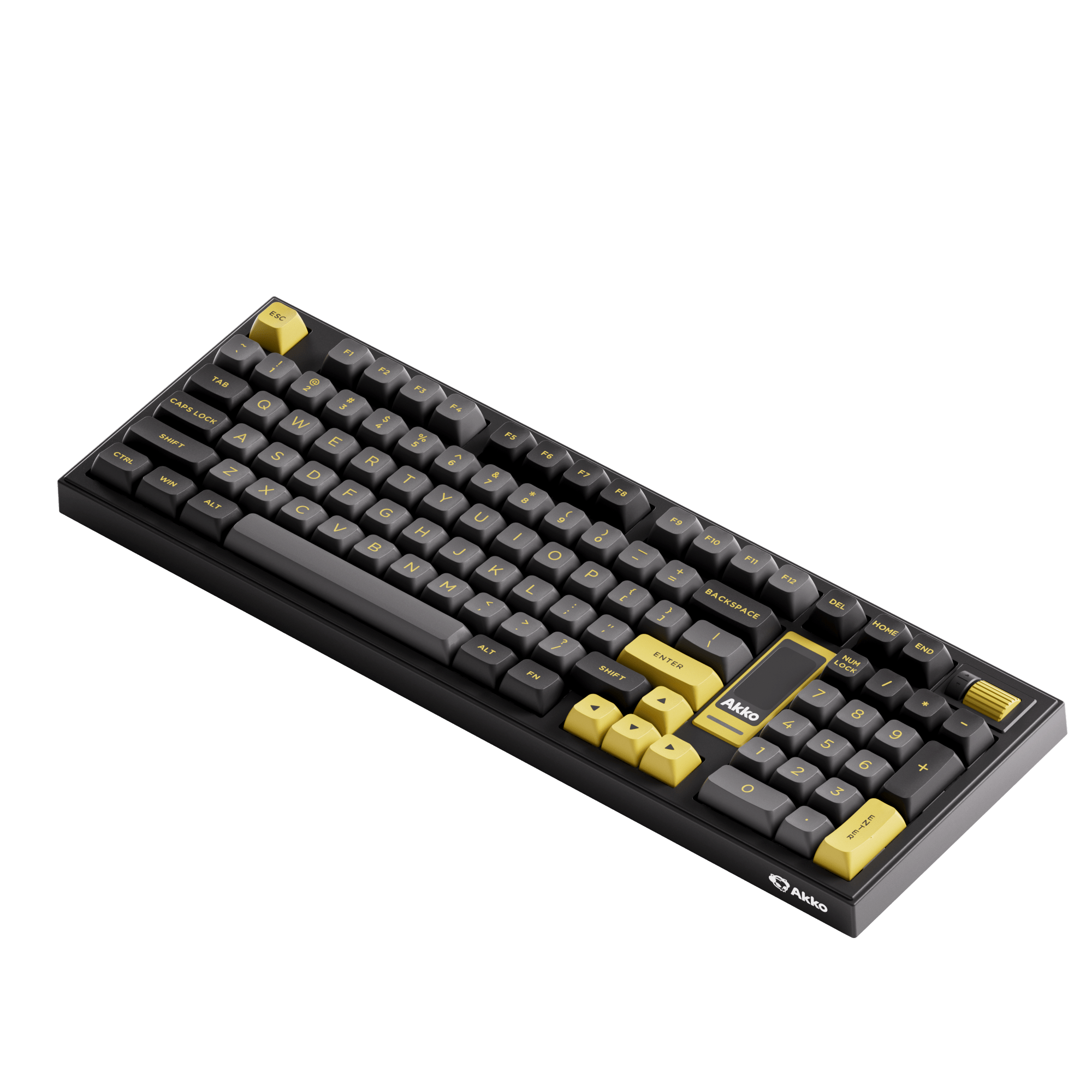 5098B Mechanical Keyboard with Screen Black Gold Theme ANSI Layout Side