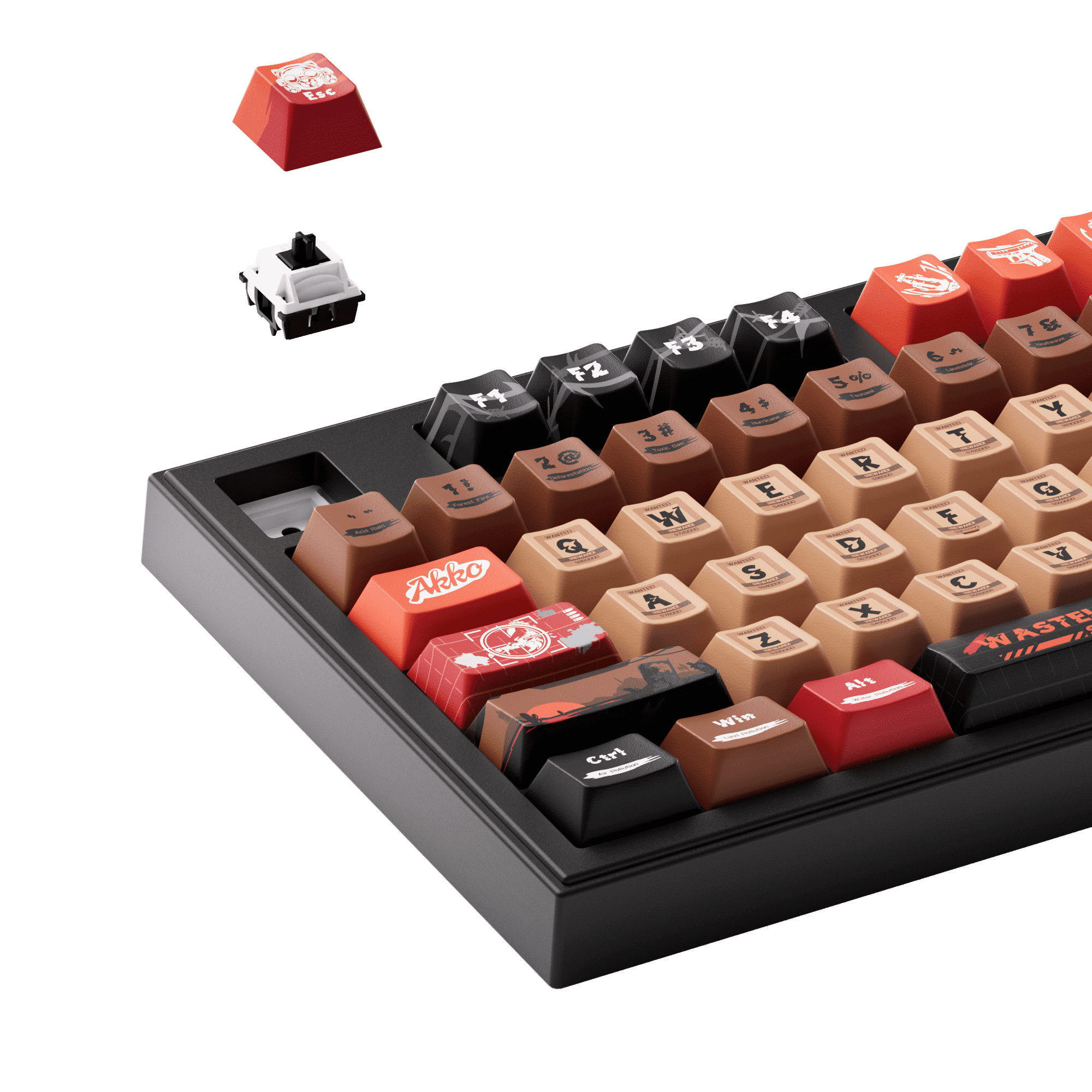 5098B Mechanical Keyboard with Screen Wasteland Survival Theme Hot-swapaable Switch