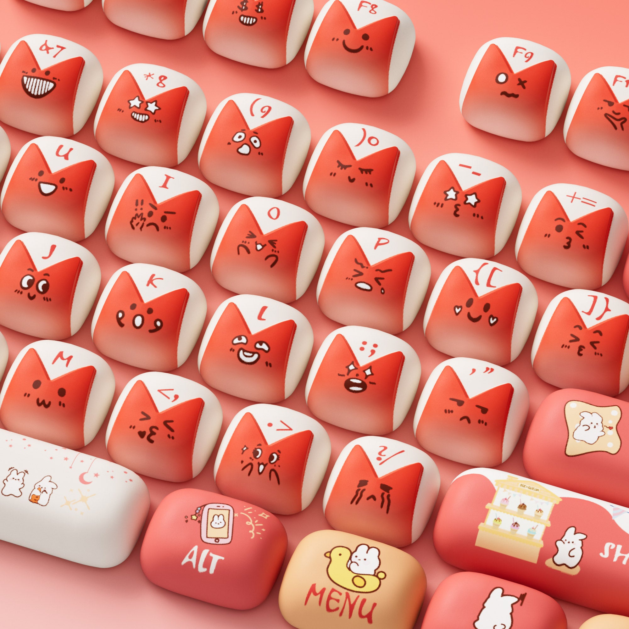 Bunny Apple Keycap Set (137-key)