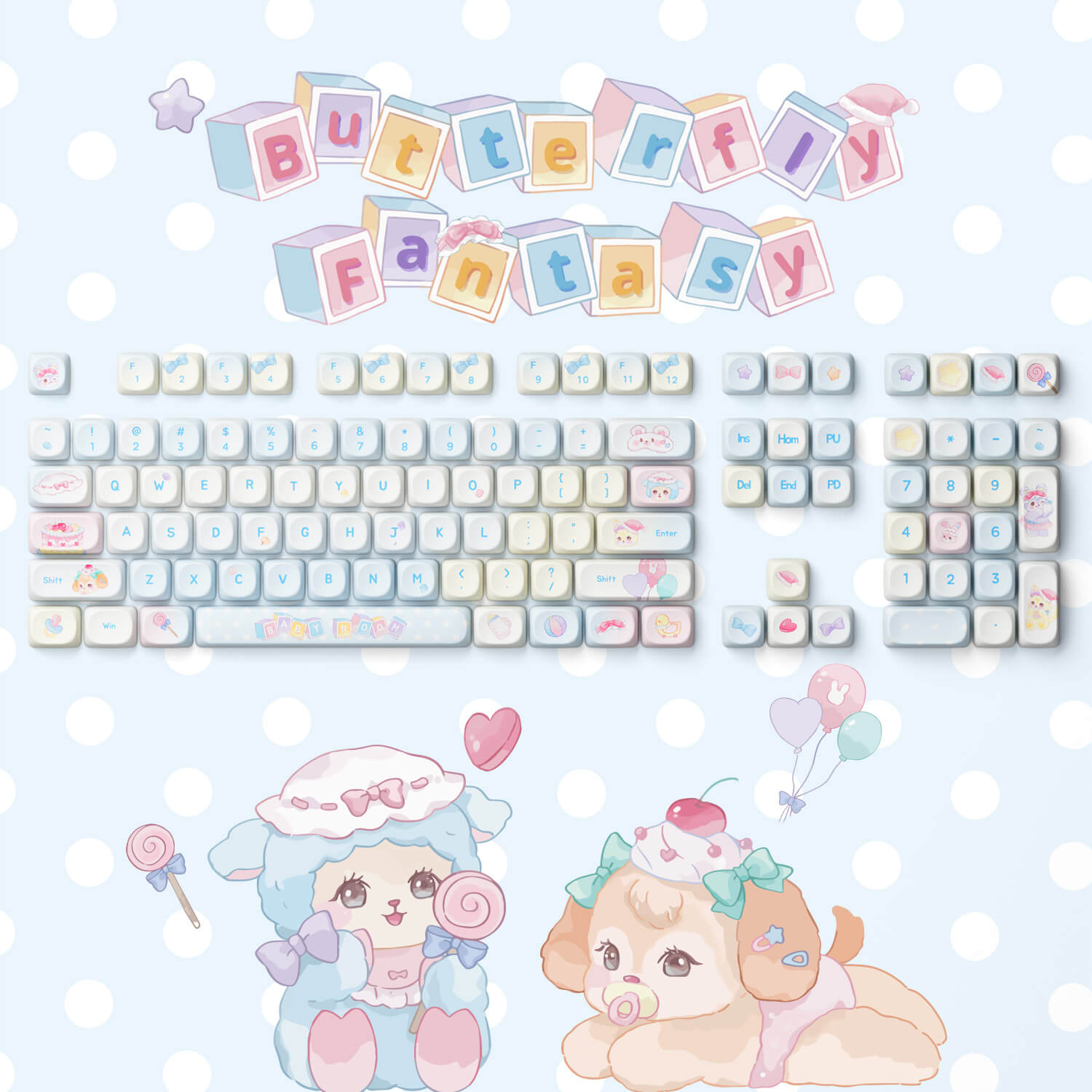 Butterfly Fantasy Keycap Set (140-key)