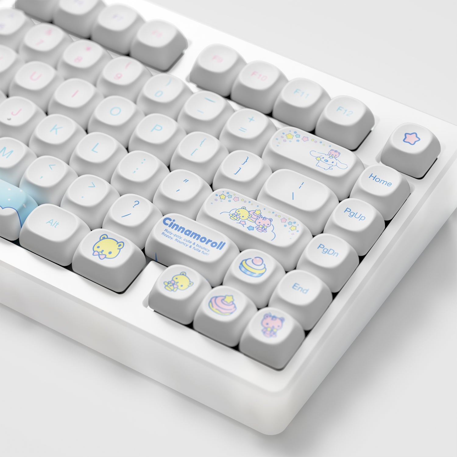 pbt dye-sub keycaps for akko cinnamoroll acr tOP 75B  acrylic keyboard