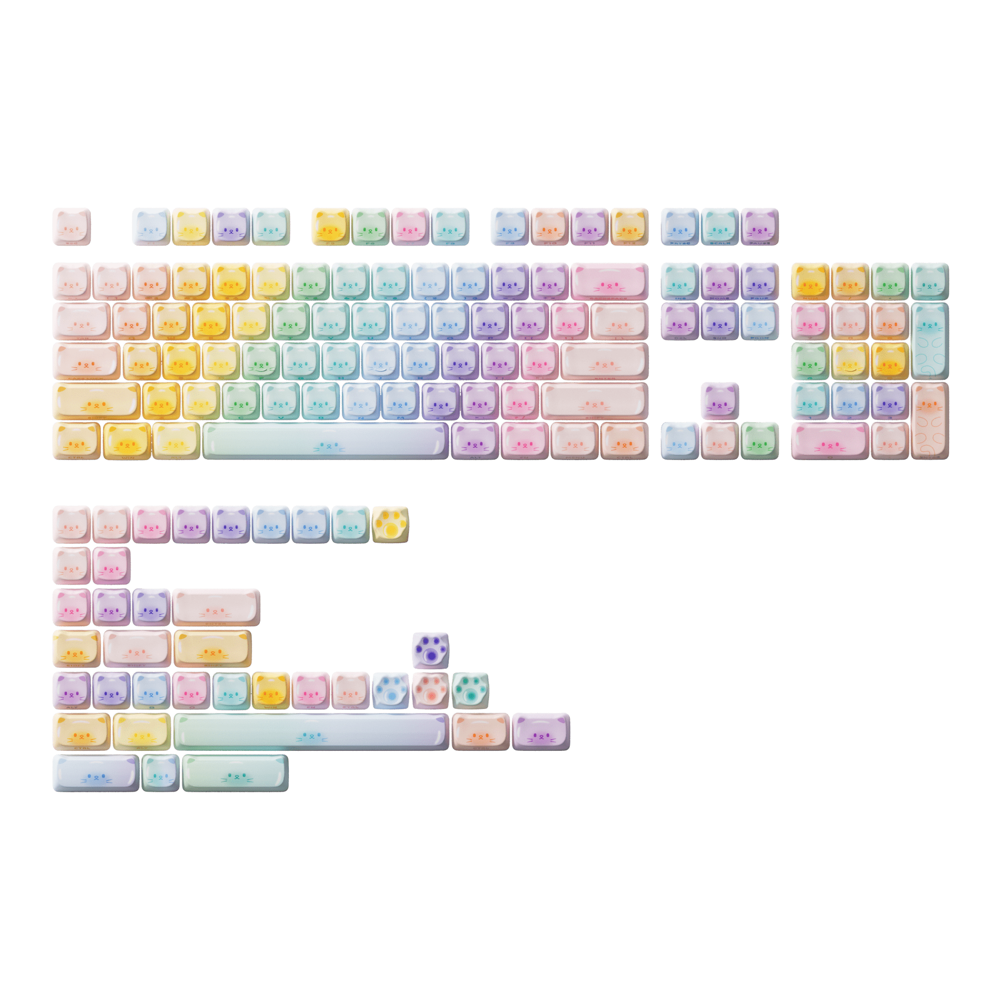 Colorful Cats Keycap Set (142-key)