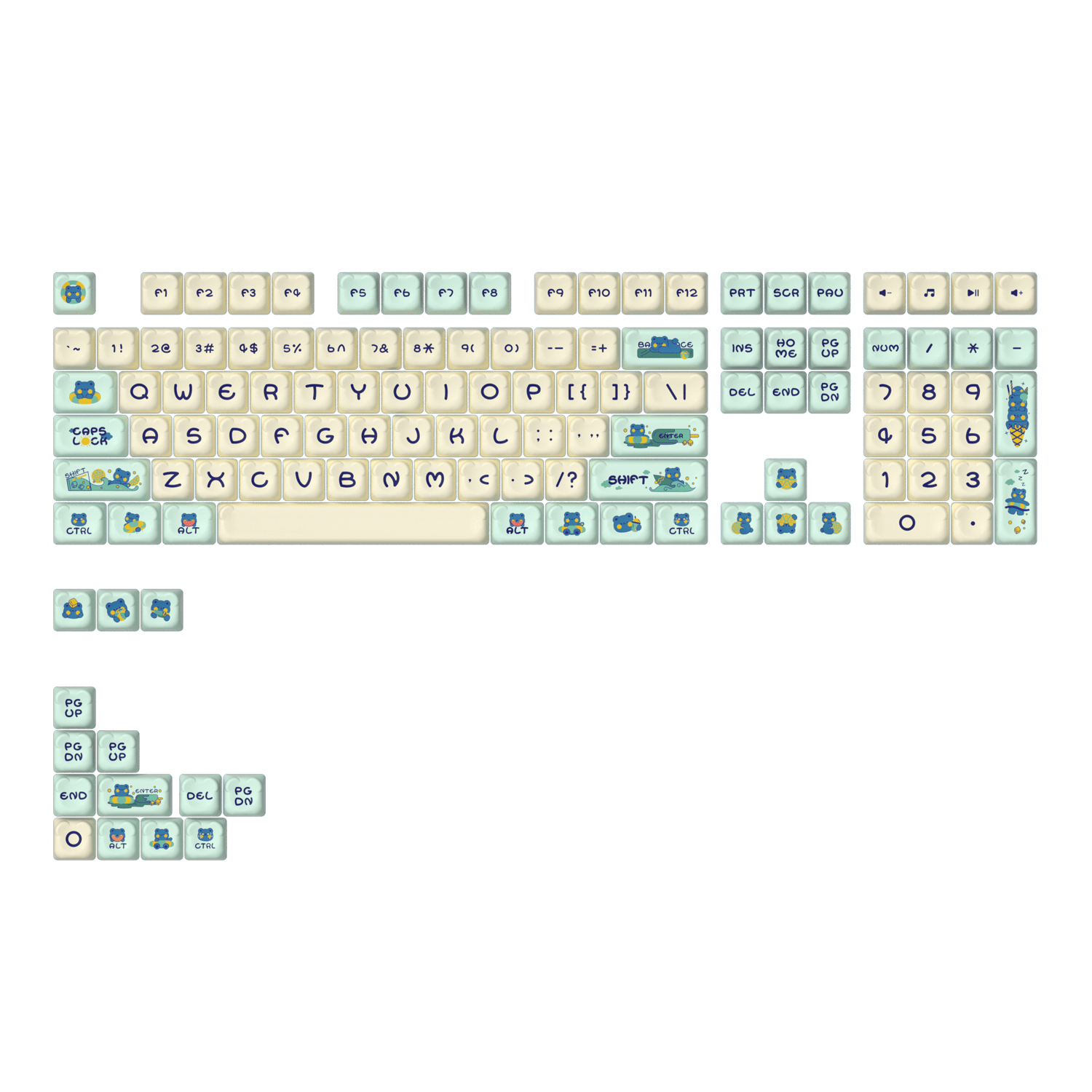 Bear Theme Keycap Set (122-Key)