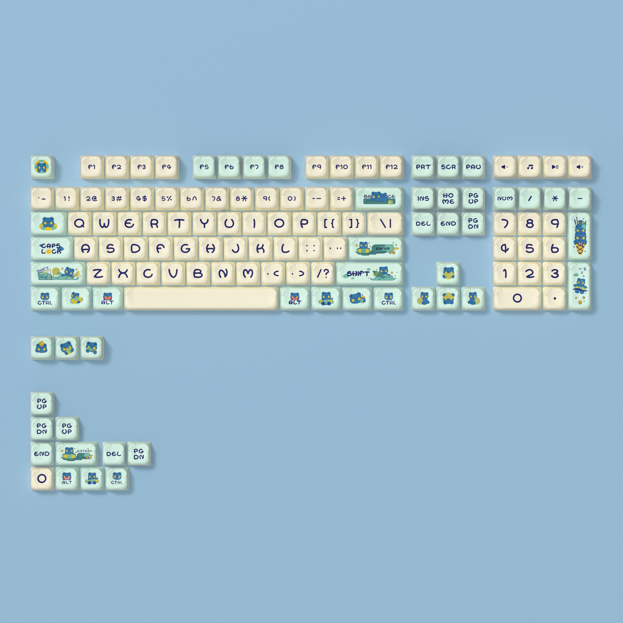 Bear Theme Keycap Set (122-Key)