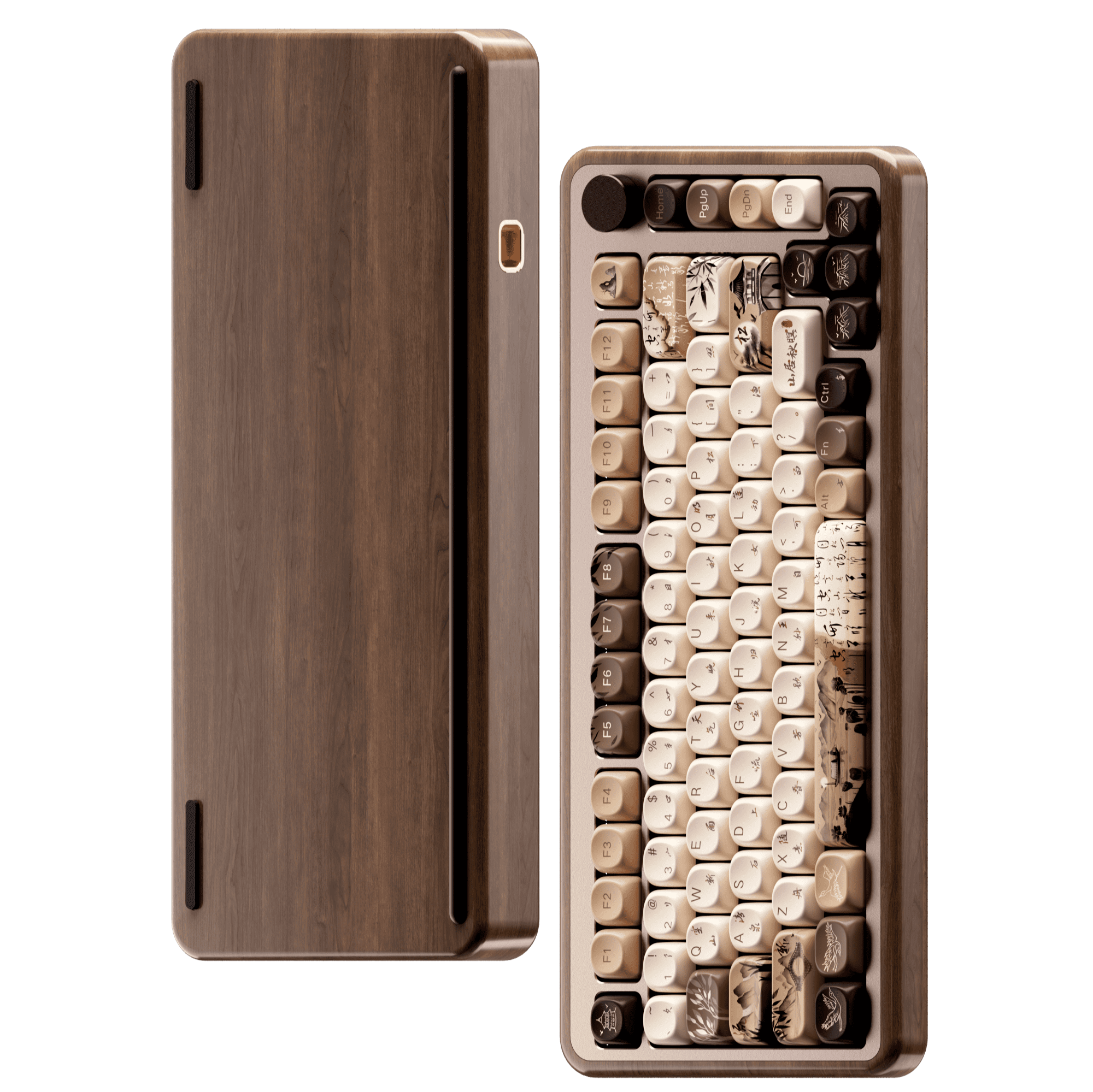 MU02 Wooden Keyboard front and back details