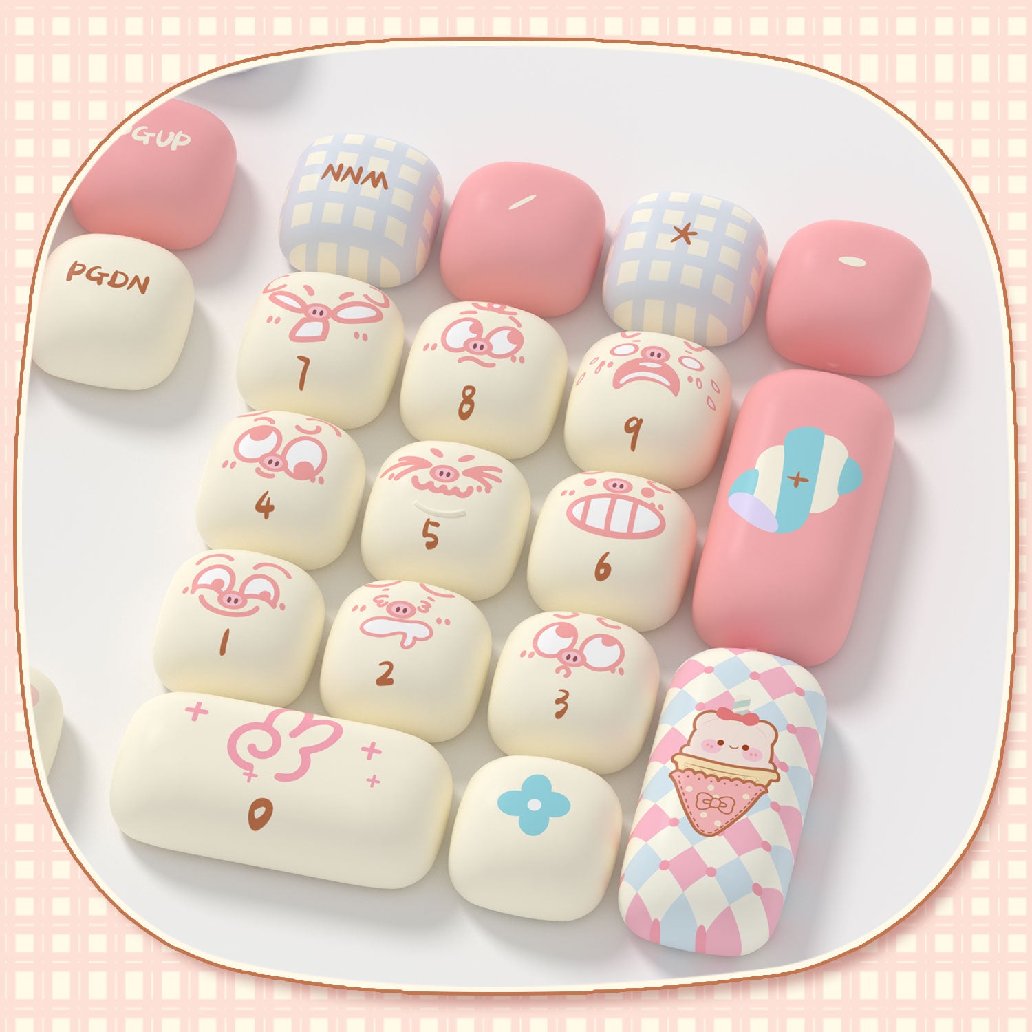 akko piggy party cute keycap sets keys details