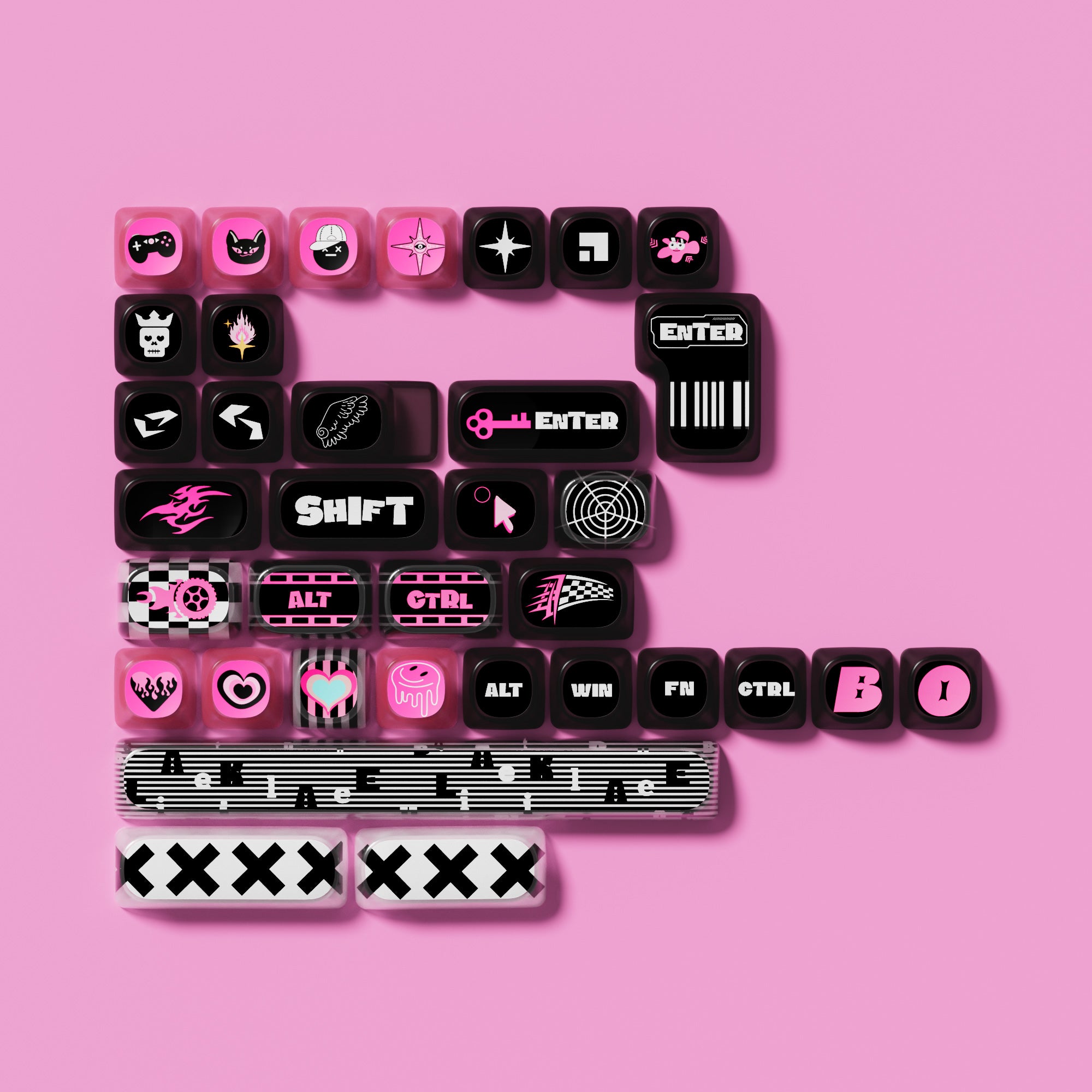 Pink Phantom Keycap Set (139-key)