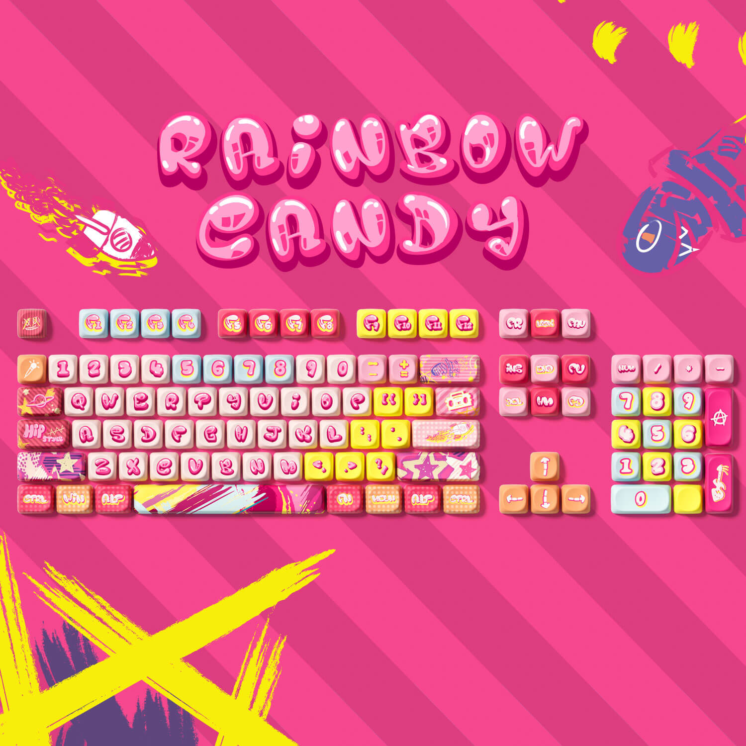 Rainbow Candy Keycap Set (140-key)