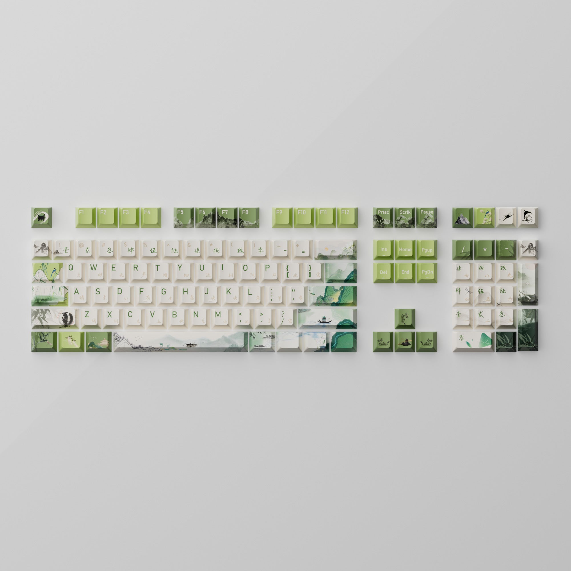 100% layout akko summer serenity PBT keycap set