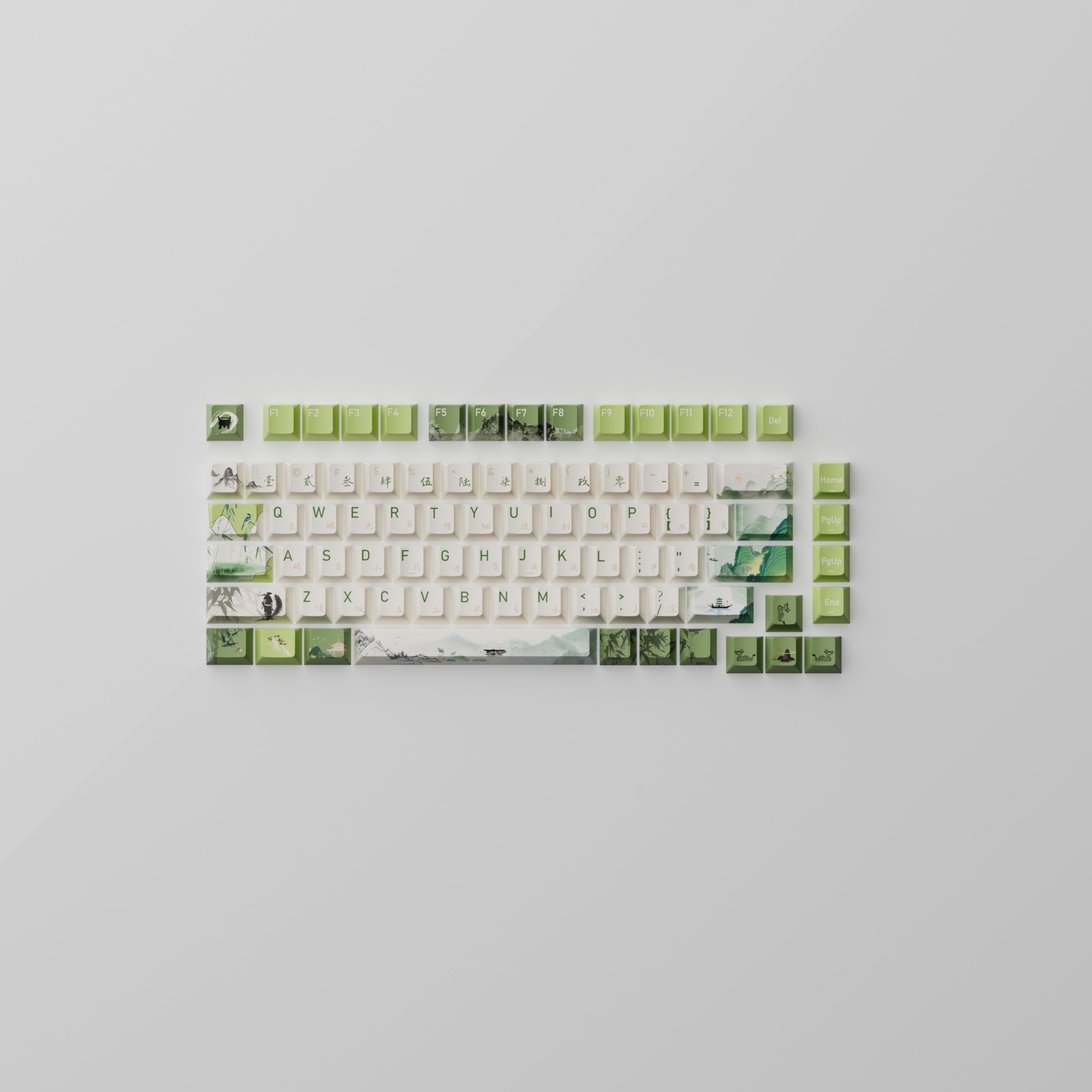 75% layout akko summer serenity PBT keycap set