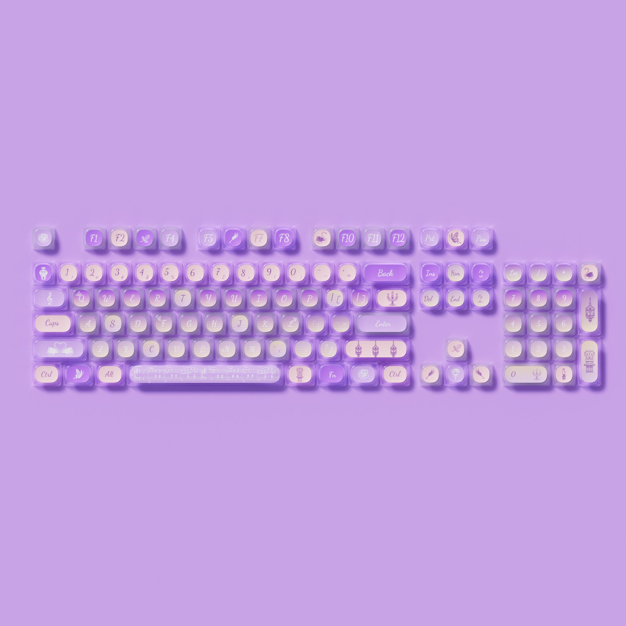 Swan Sonata Pudding Keycap Set (140-key)