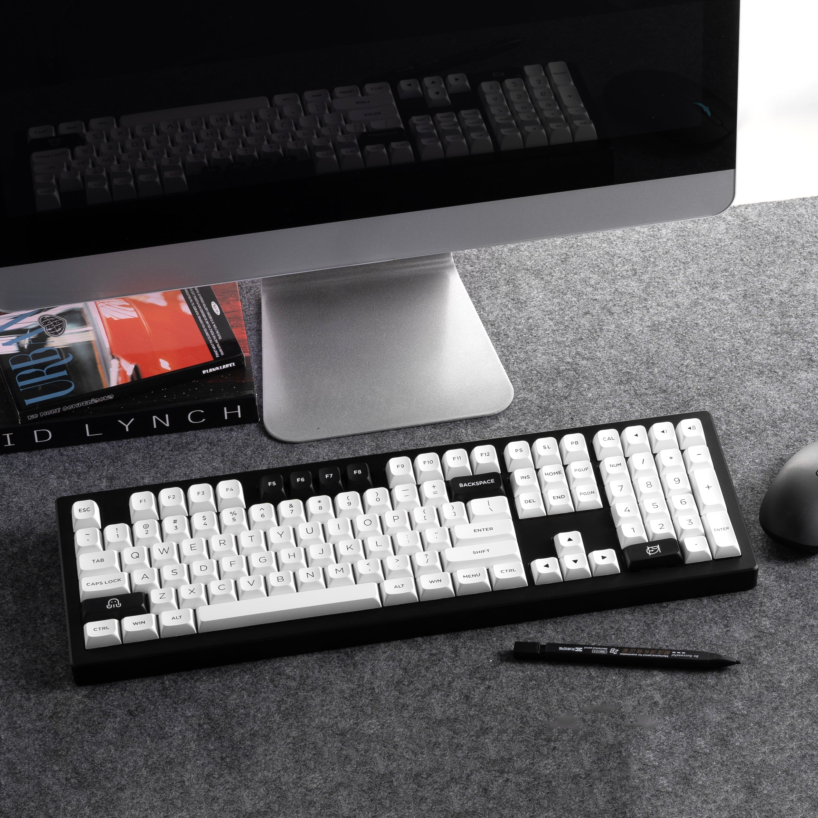 Black on White MDA Keycap Set (227-key)