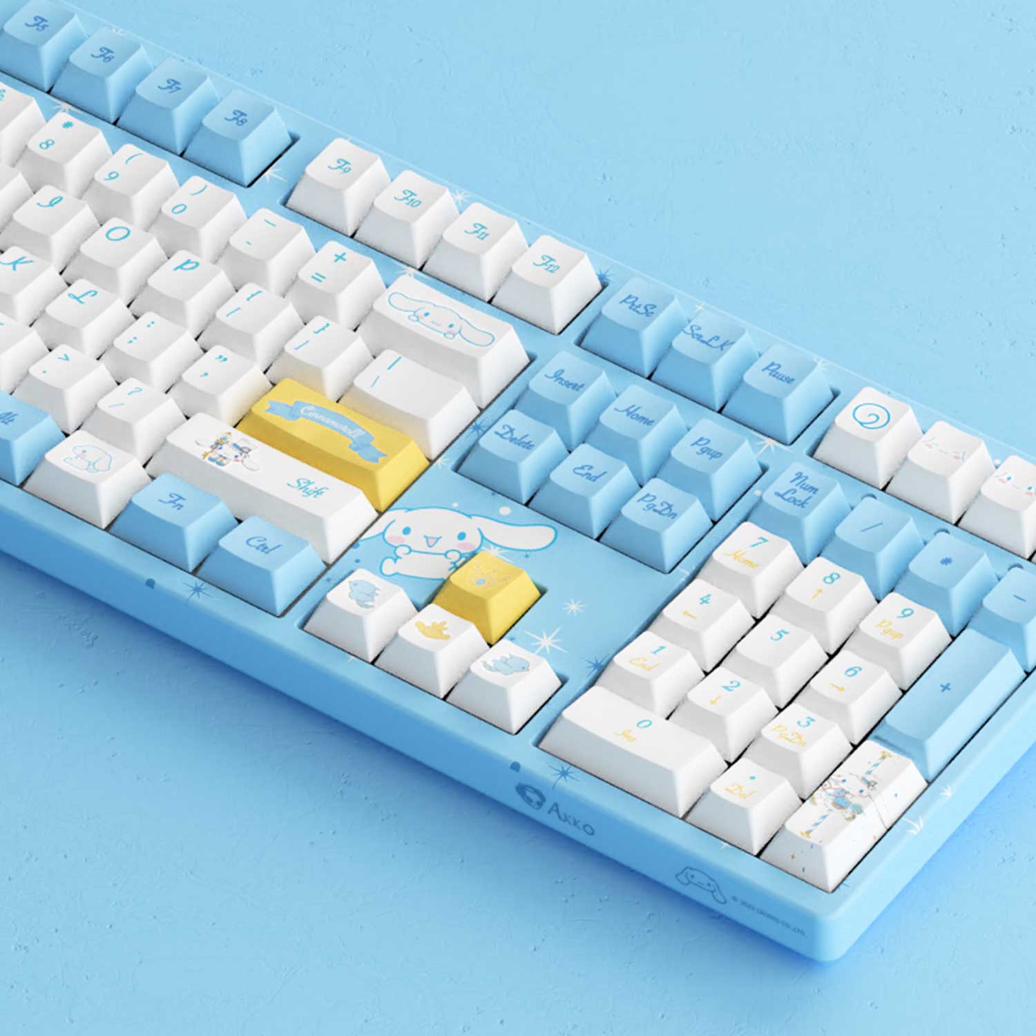 akko cinnamoroll 3108v2 cute mechanical keyboard pbt dye-sub keycaps