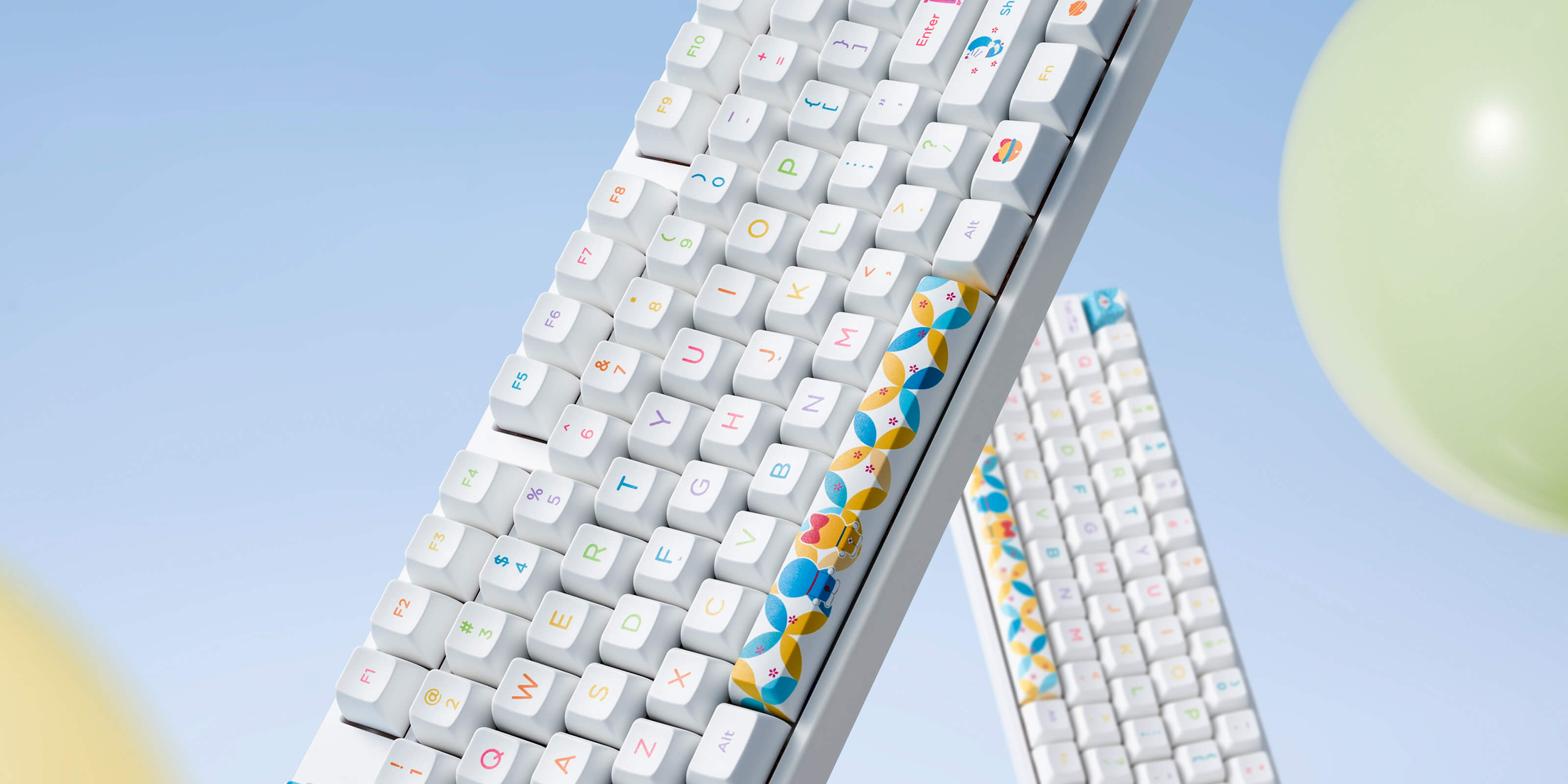 2 doraemon rainbow keyboards