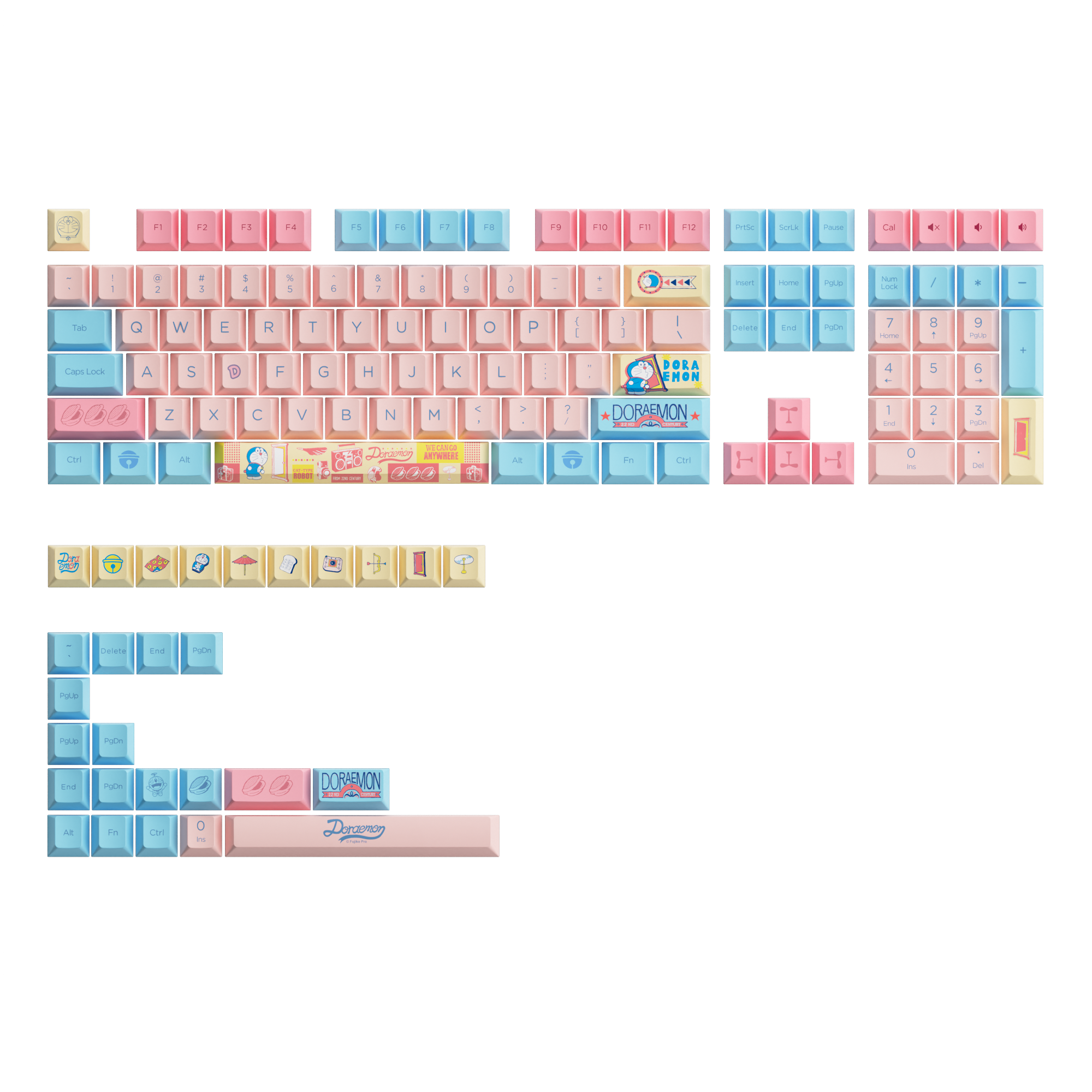 Doraemon Macaron Keycap Set(136-key)