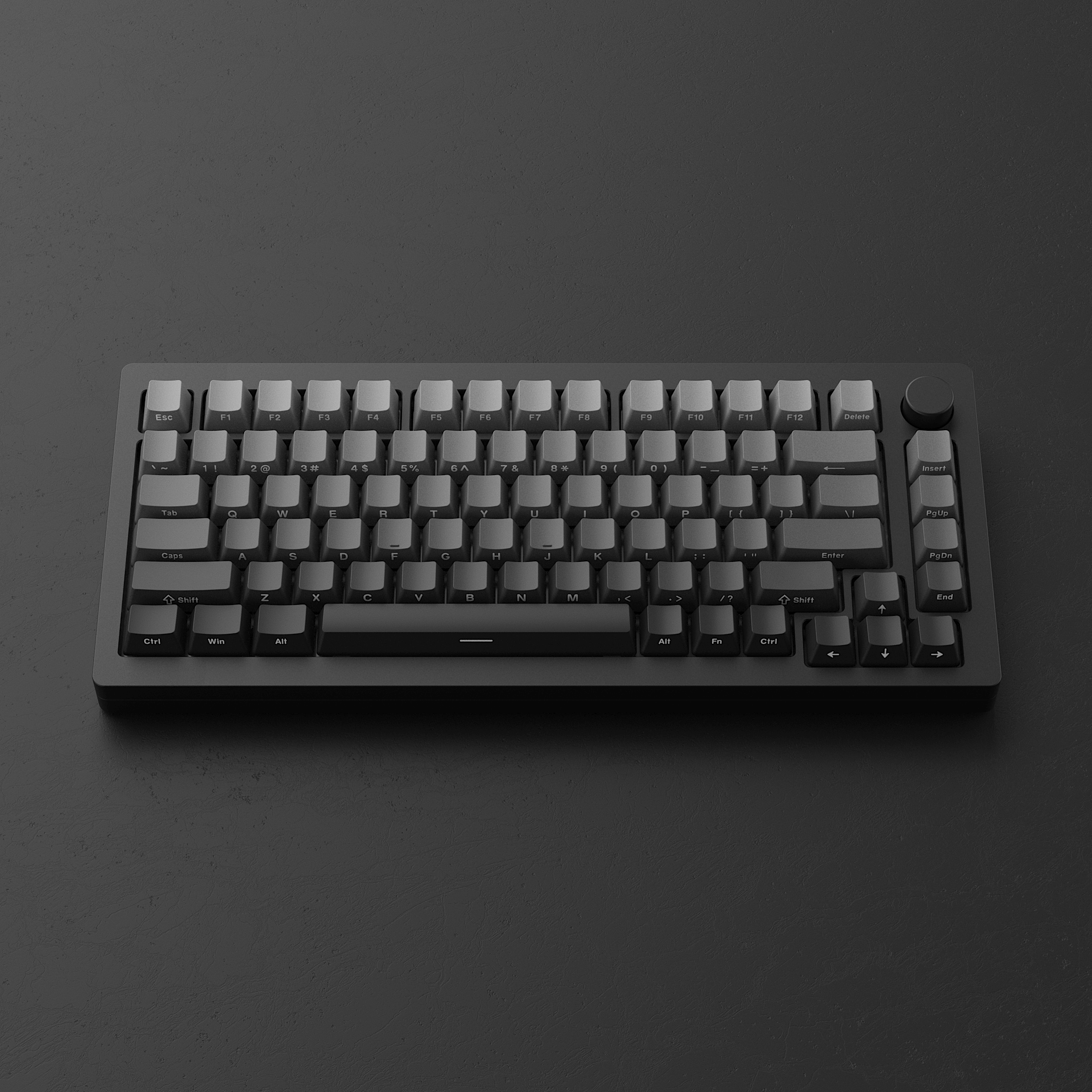 black monsgeek m1w magnetic switch keyboard with black background