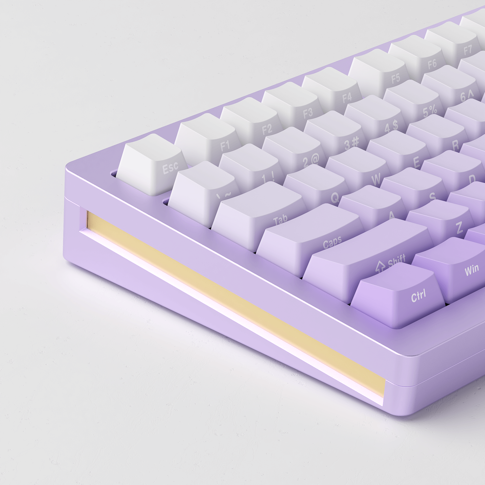 side view of purple monsgeek m1w magnetic switch keyboard