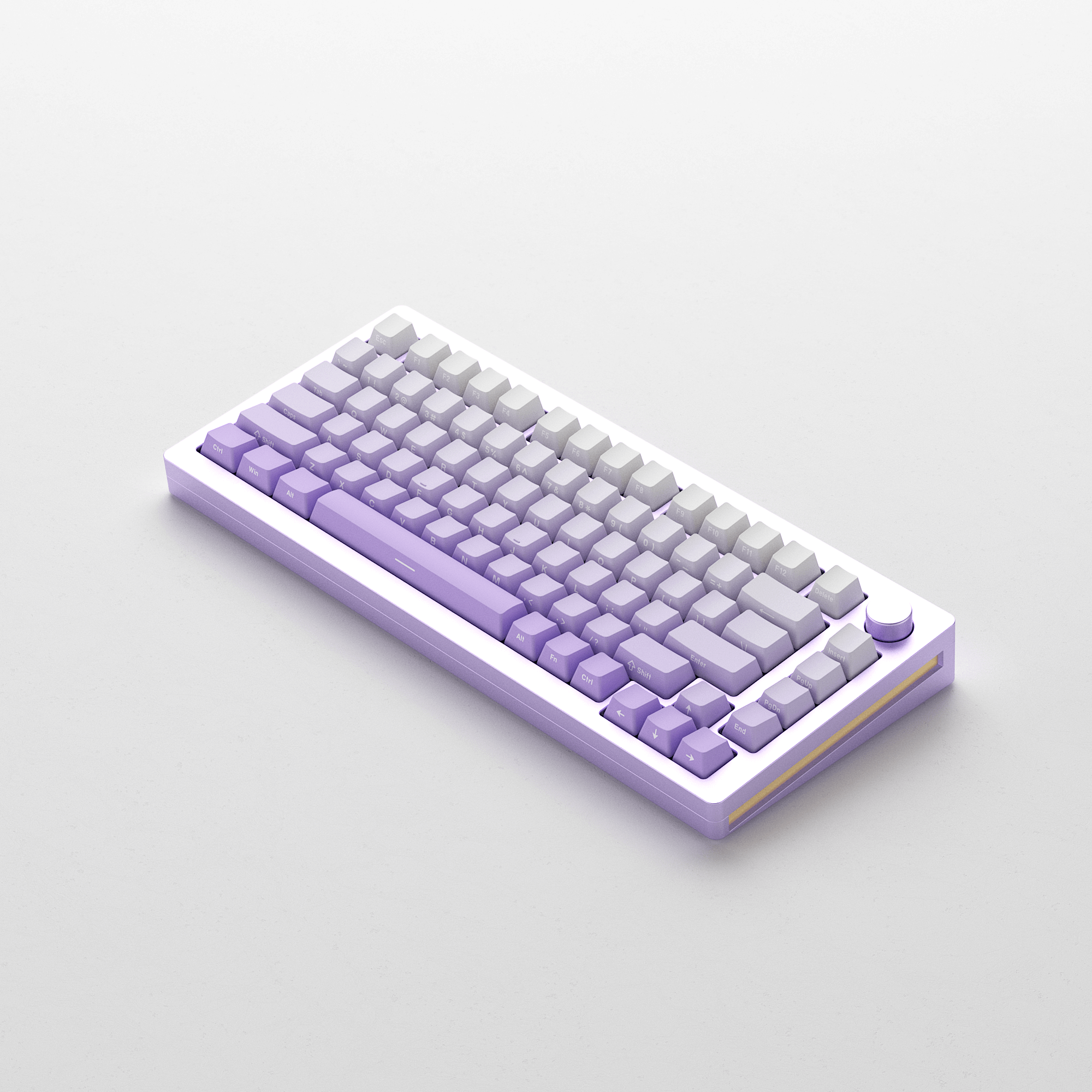 side view of purple monsgeek m1w magnetic switch keyboard