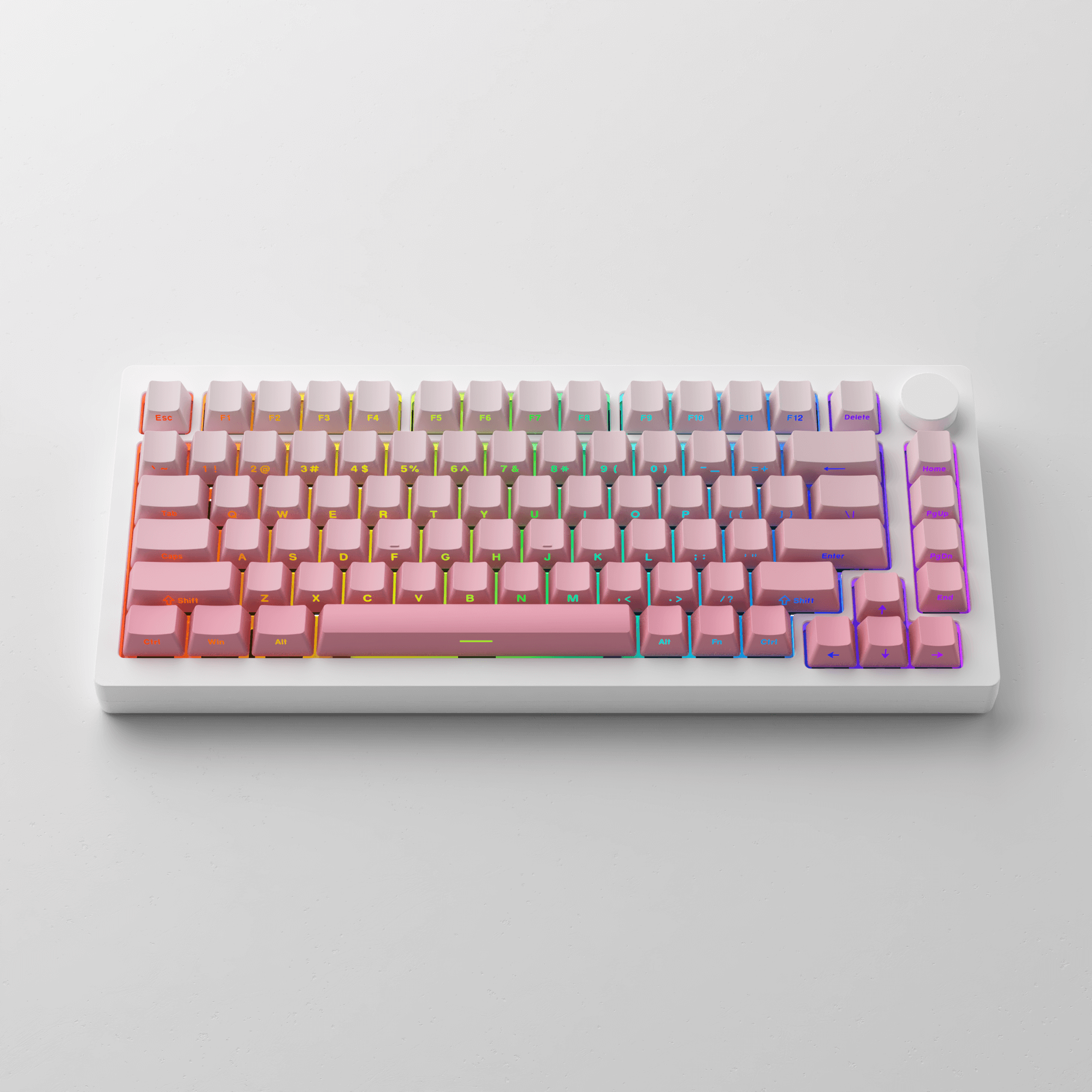 MonsGeek M1W V3 Pink VIA Keyboard with Side Print Keycaps