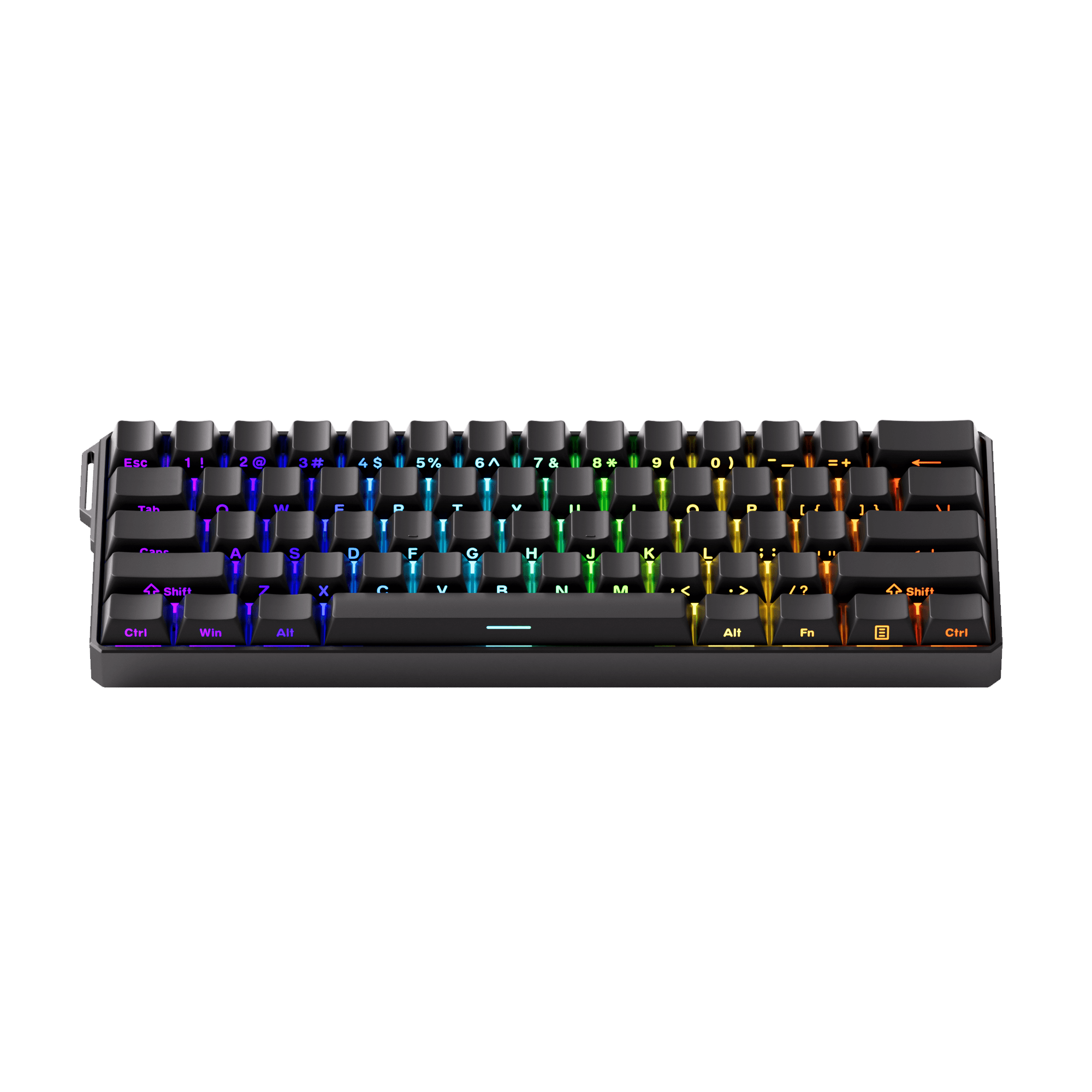 FUN60 Ultra Black Magnetic Keyboard Side Printed Keycaps RGB