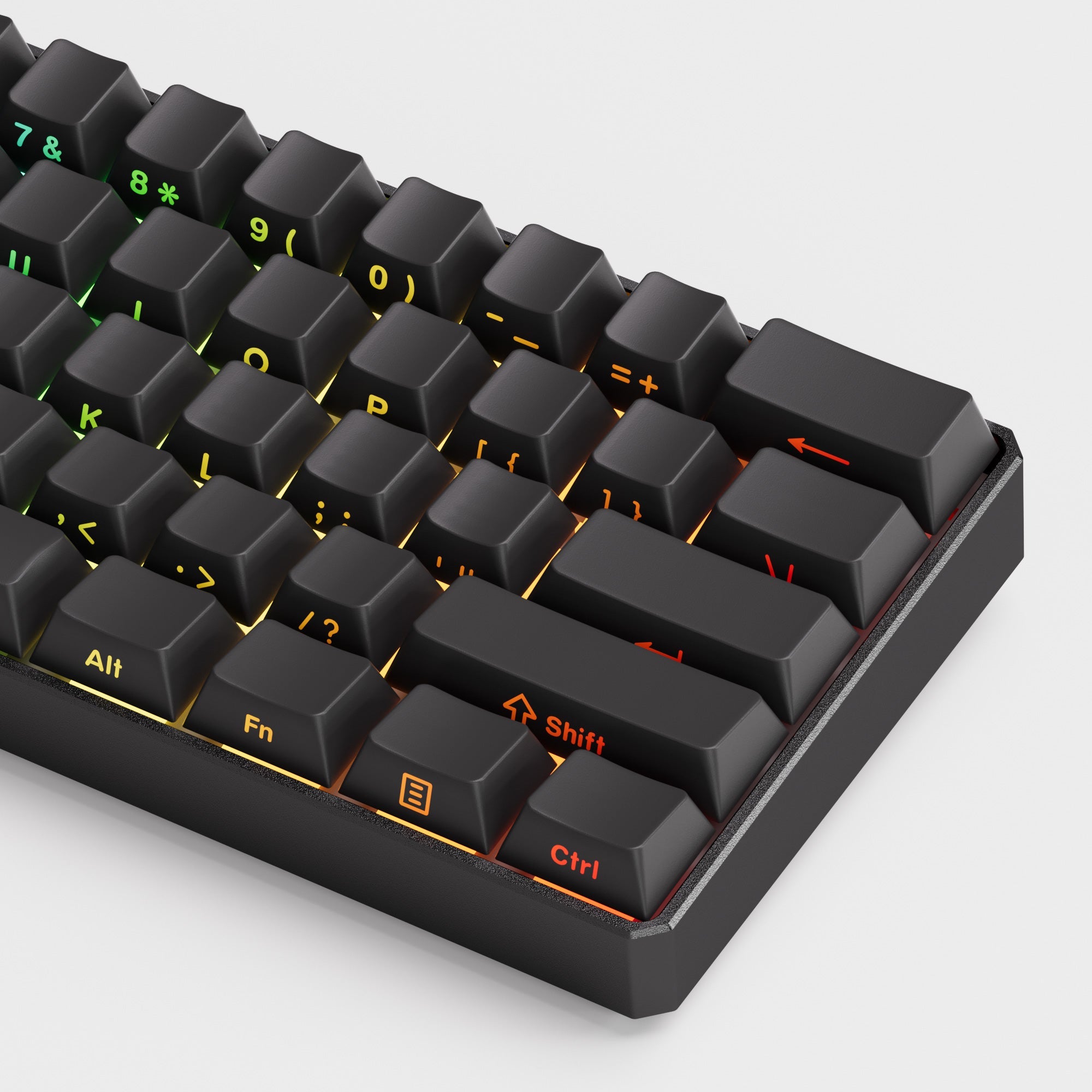 FUN60 Ultra Black Magnetic Keyboard Side Printed Keycaps