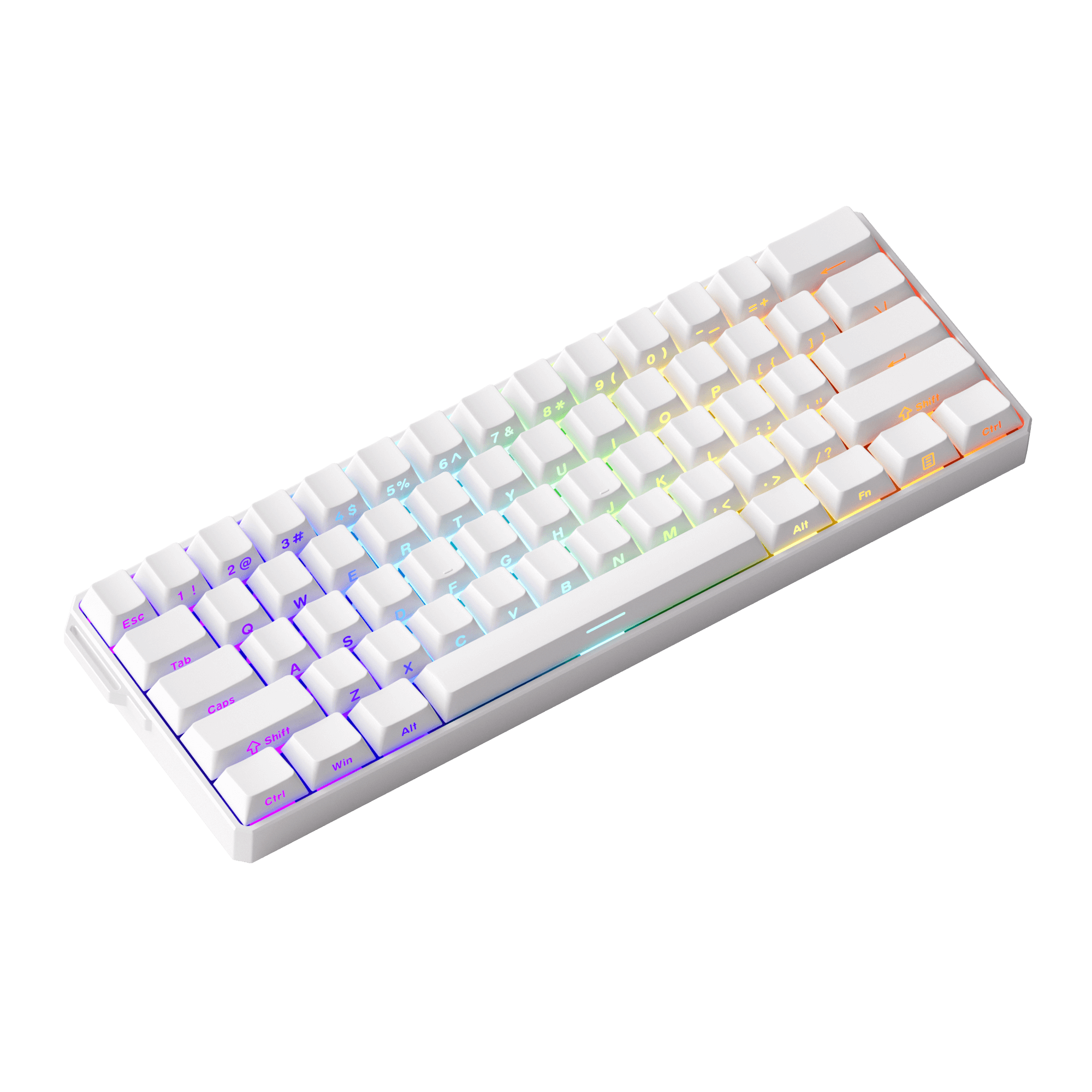 FUN60 Ultra White Magnetic Keyboard Side Printed Keycaps