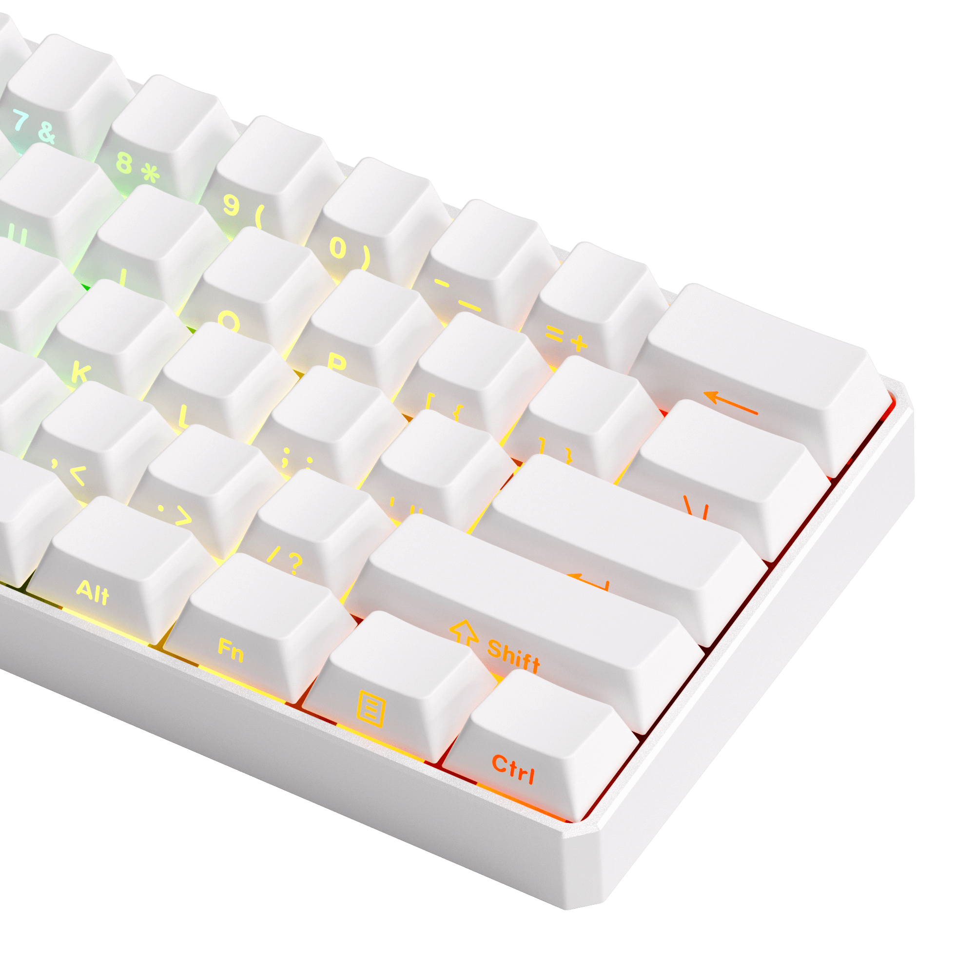 FUN60 Ultra White Magnetic Keyboard Side Printed Keycaps