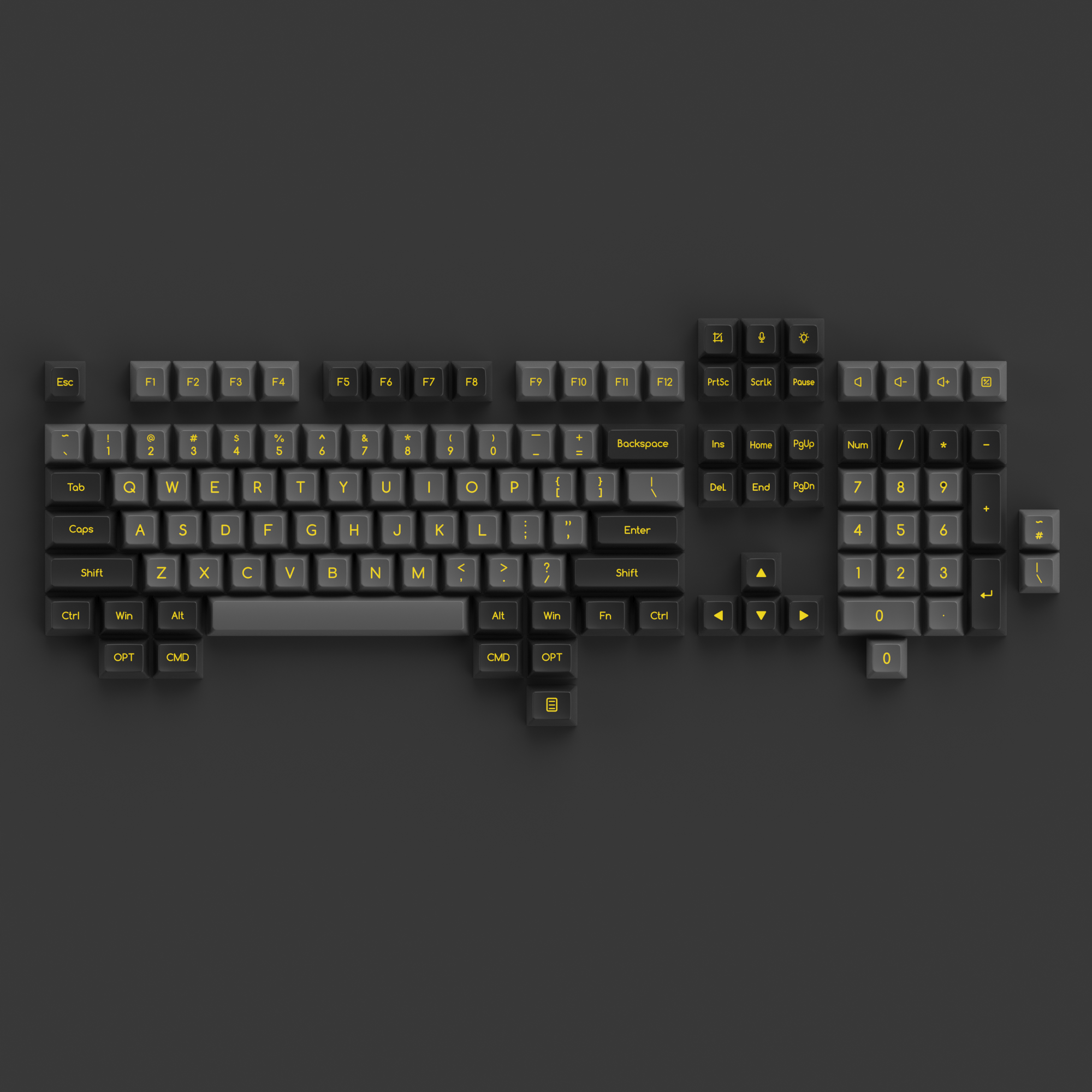 Black & Gold ABS SAL Keycap Set (195-Key)