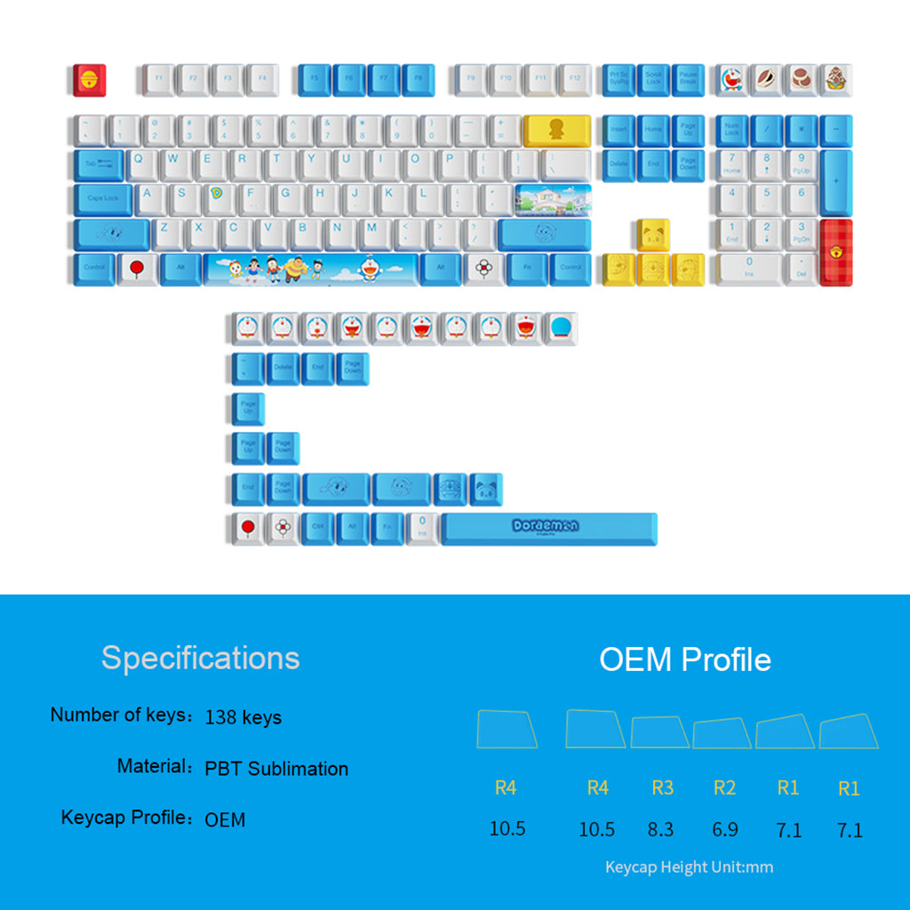 Doraemon Keycap Set(138-key)