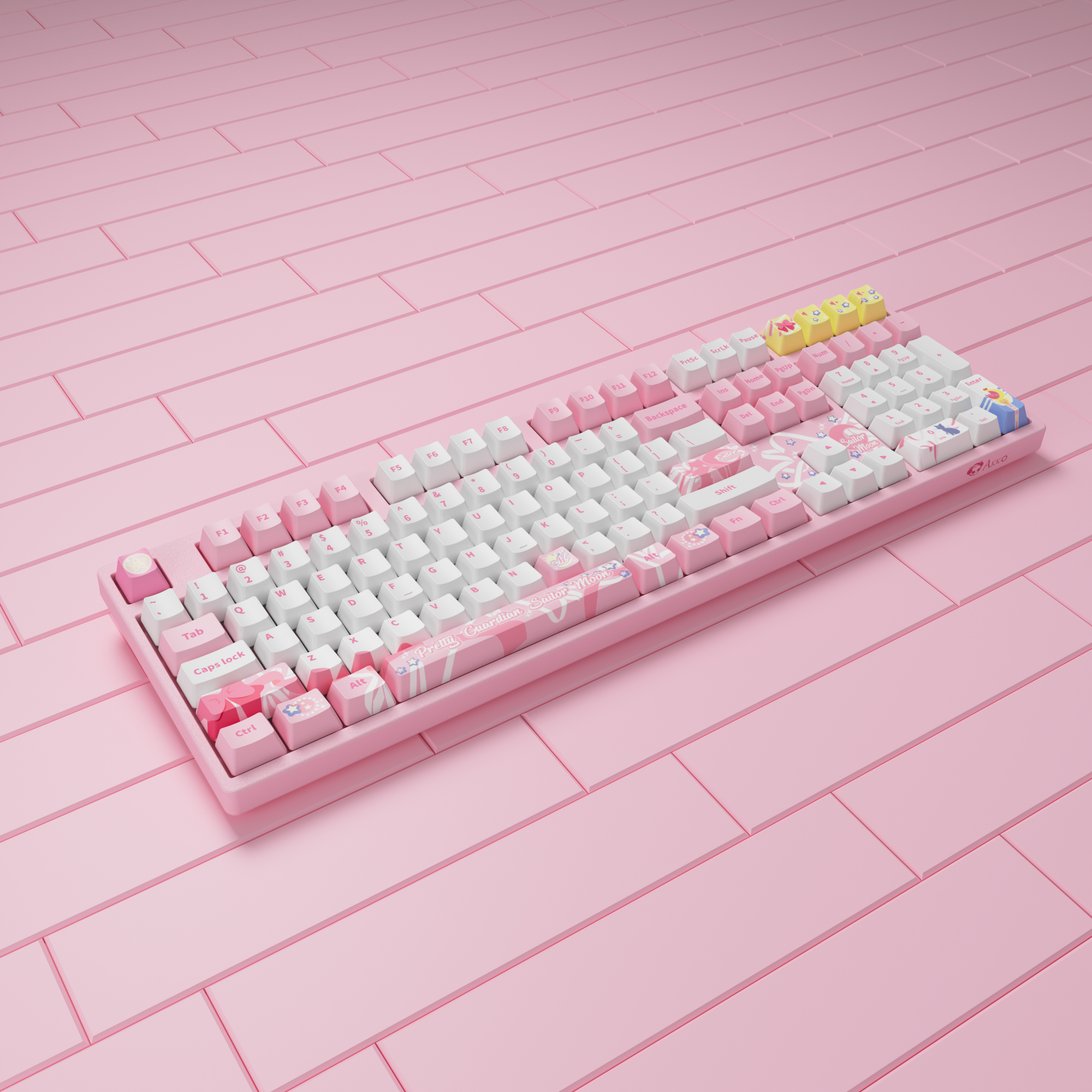 sailor moon crystal 3108rf cute pink keyboard on the pink background