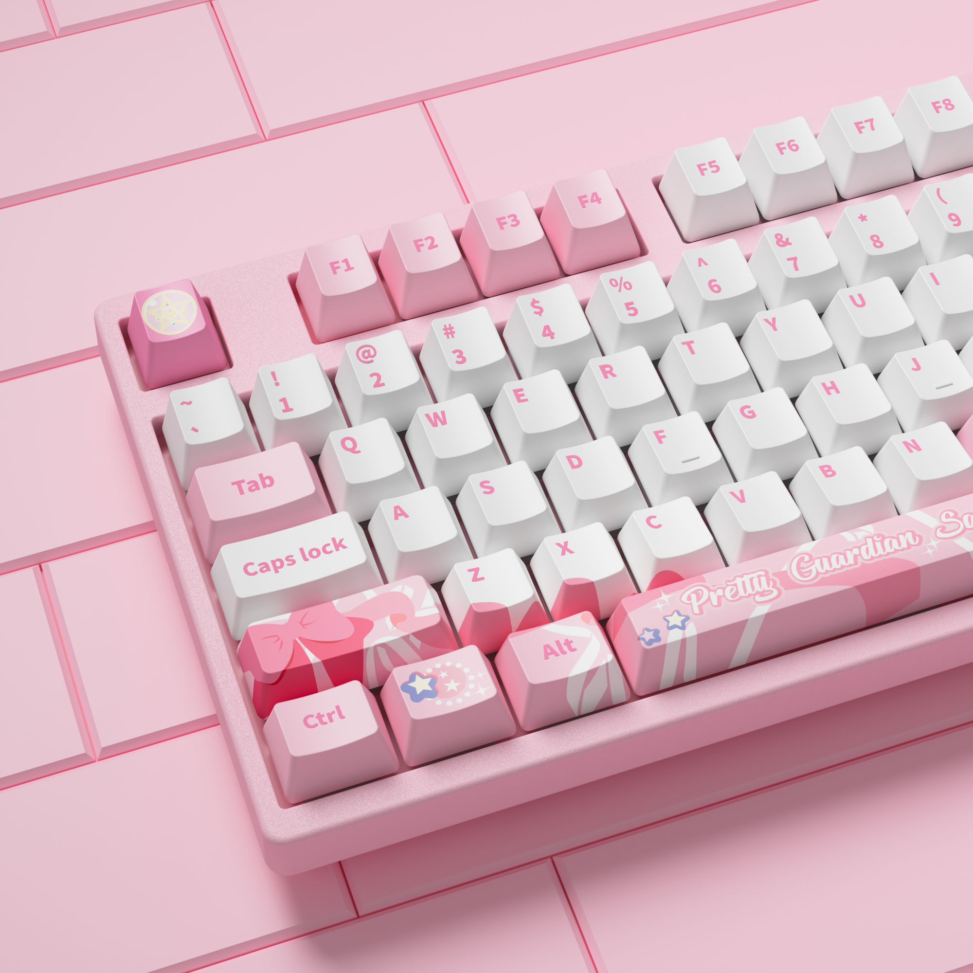 keycaps detail of sailor moon crystal 3108rf cute pink keyboard