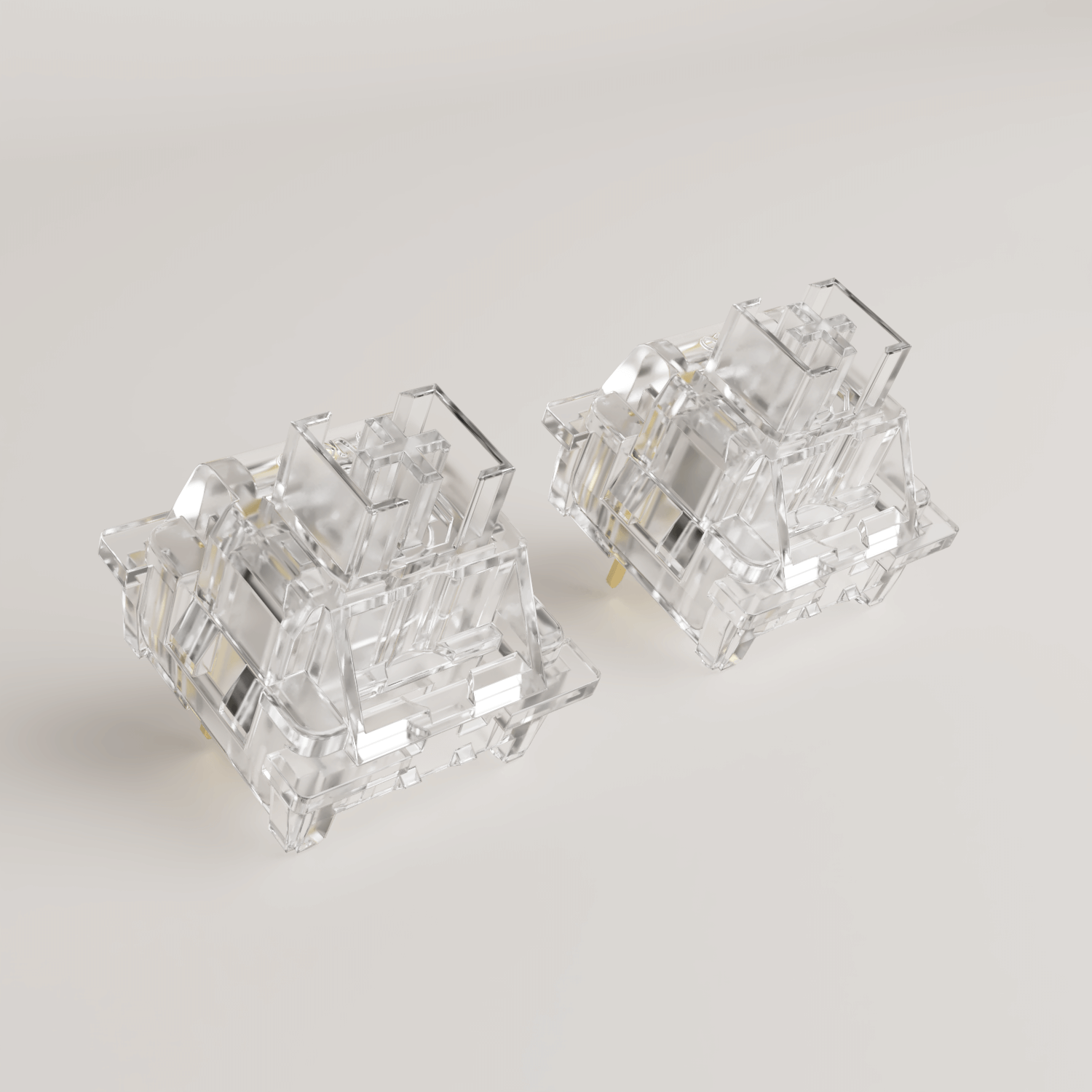 Two Akko V3 Crystal Pro linear switches in line