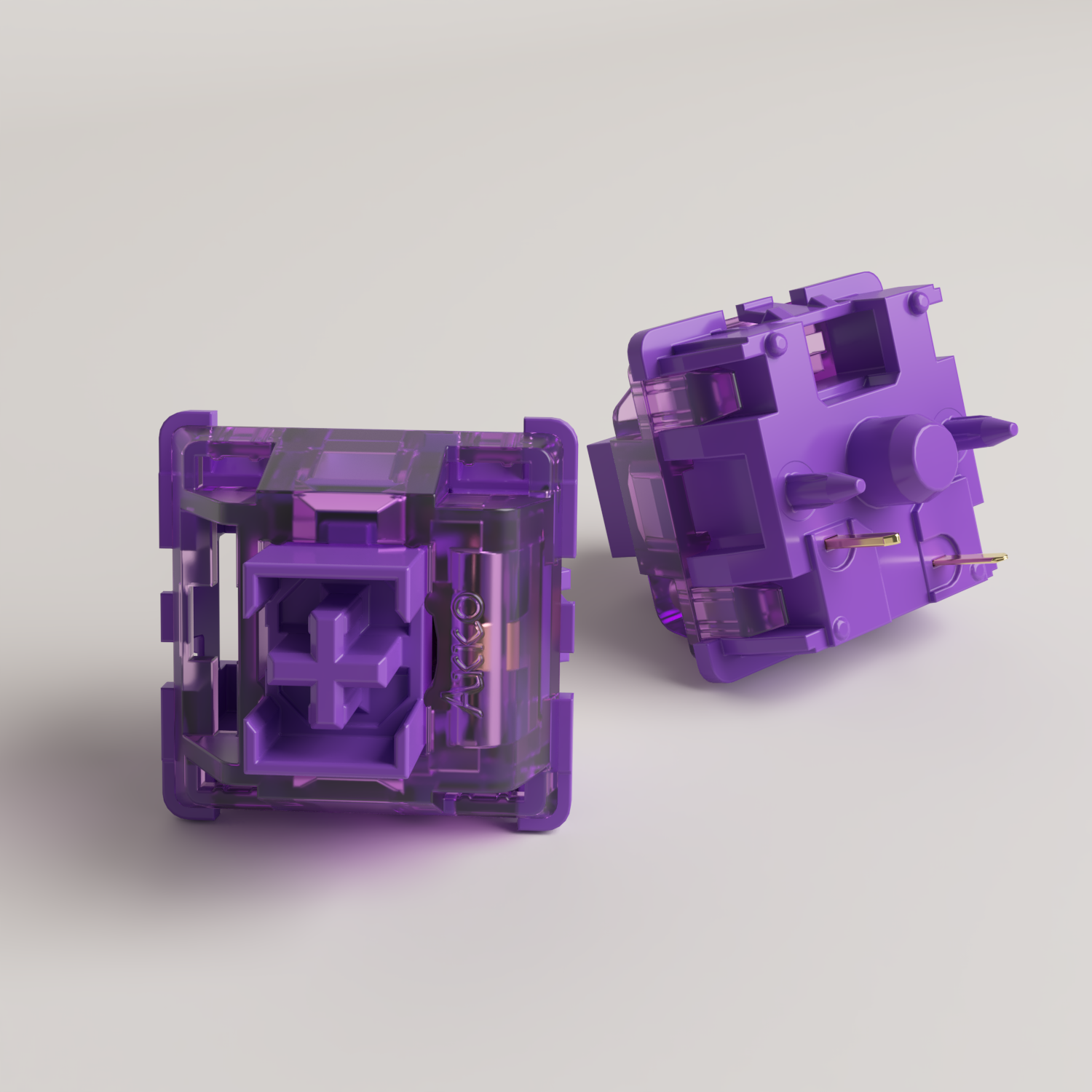 V3 Lavender Purple Pro Switches upper and lower details