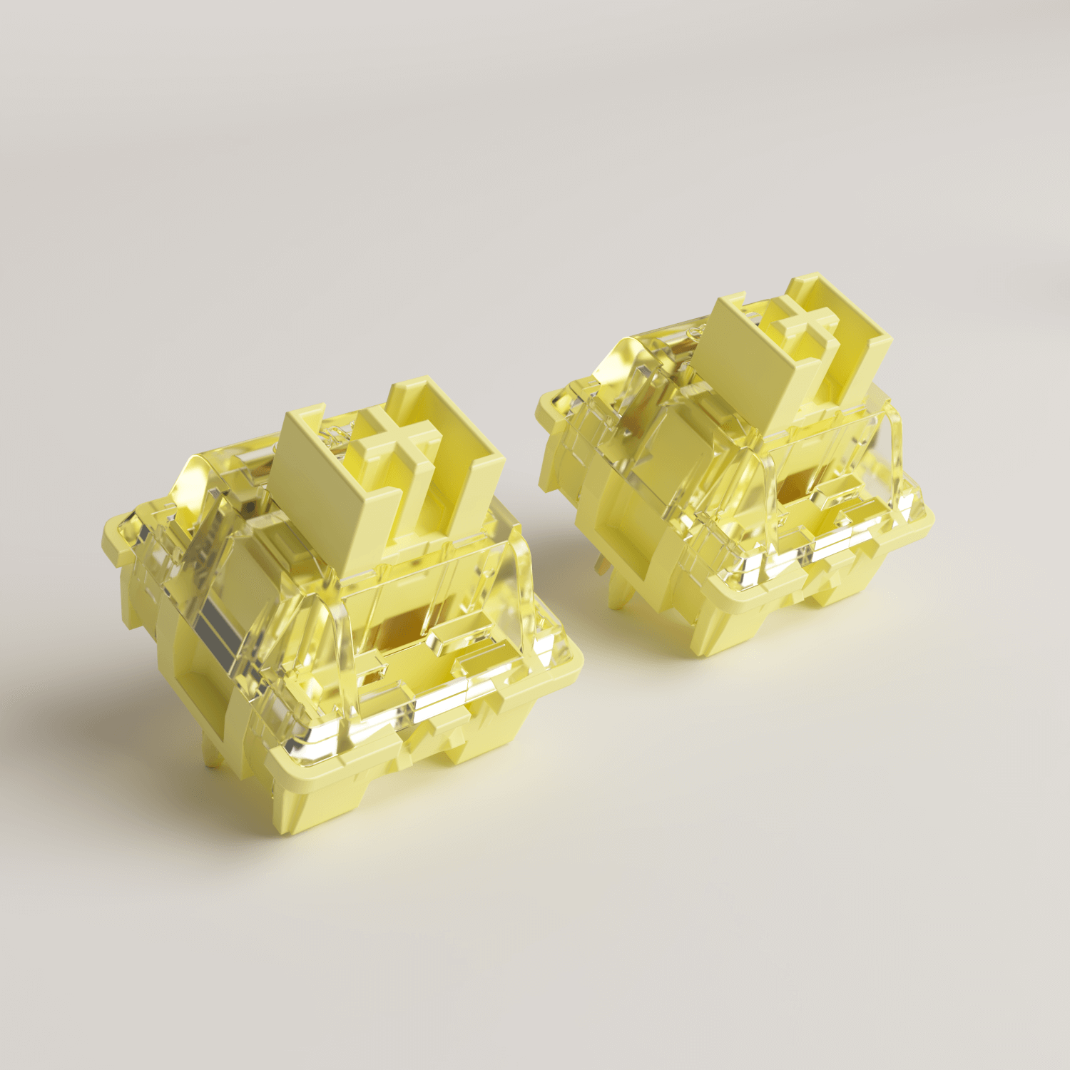 Two Akko V3 Cream Yellow Pro Switches