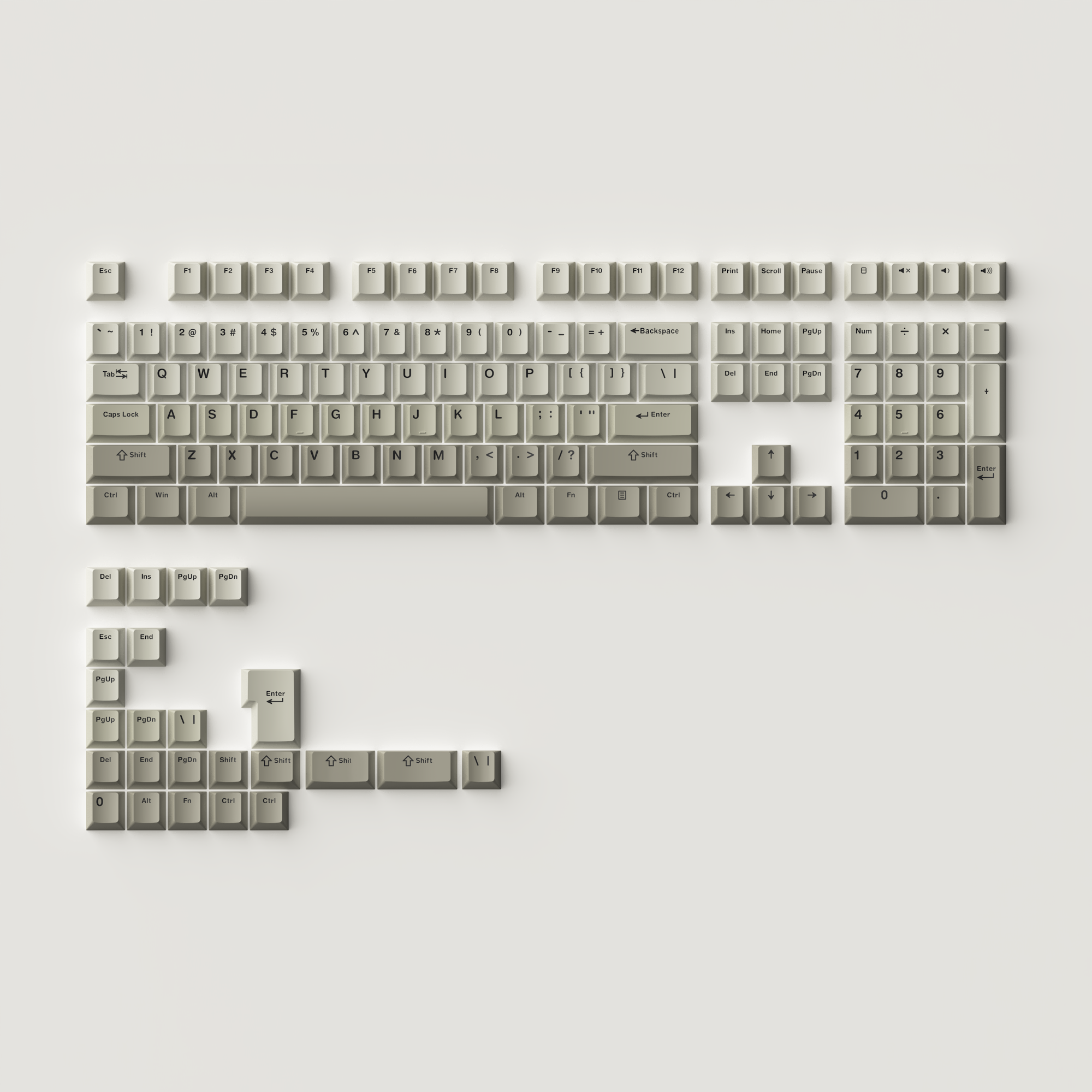 Warm Gray Keycap Set iso and ansi layout