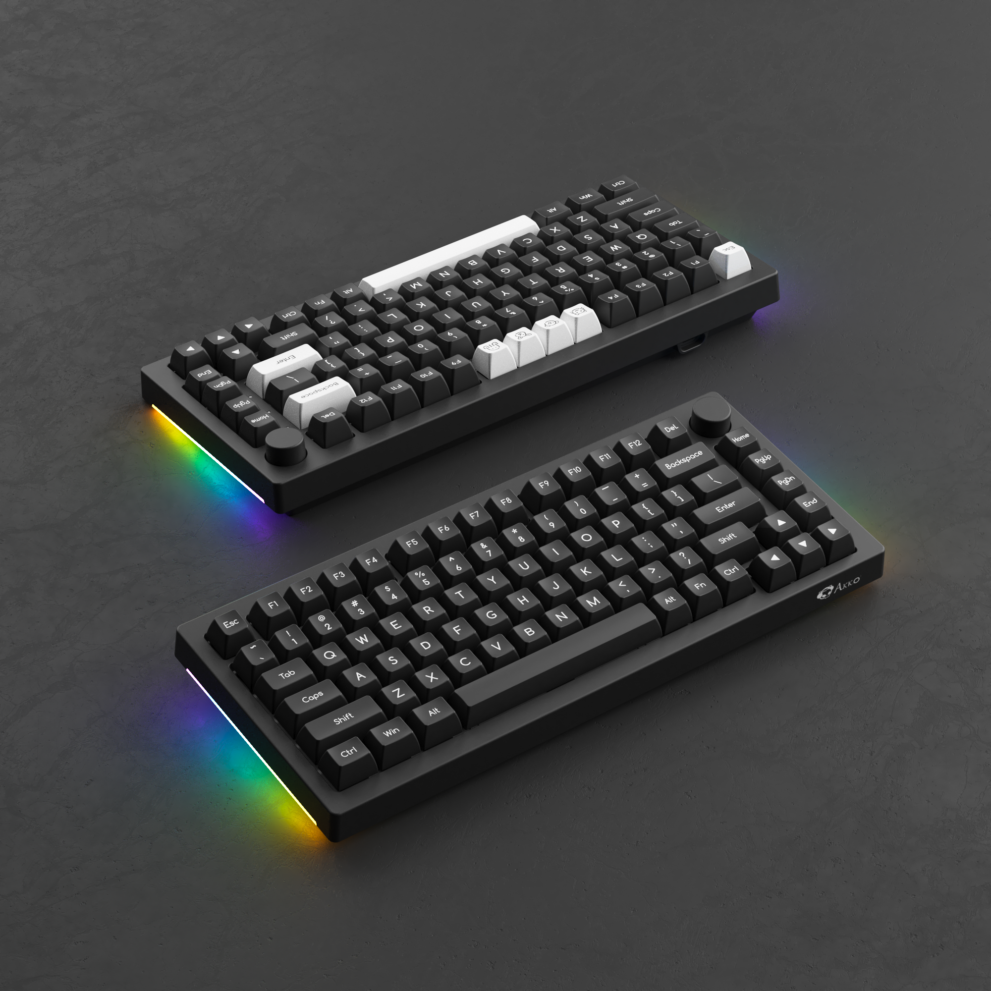 White on Black ABS SAL Keycap Set (195-Key)